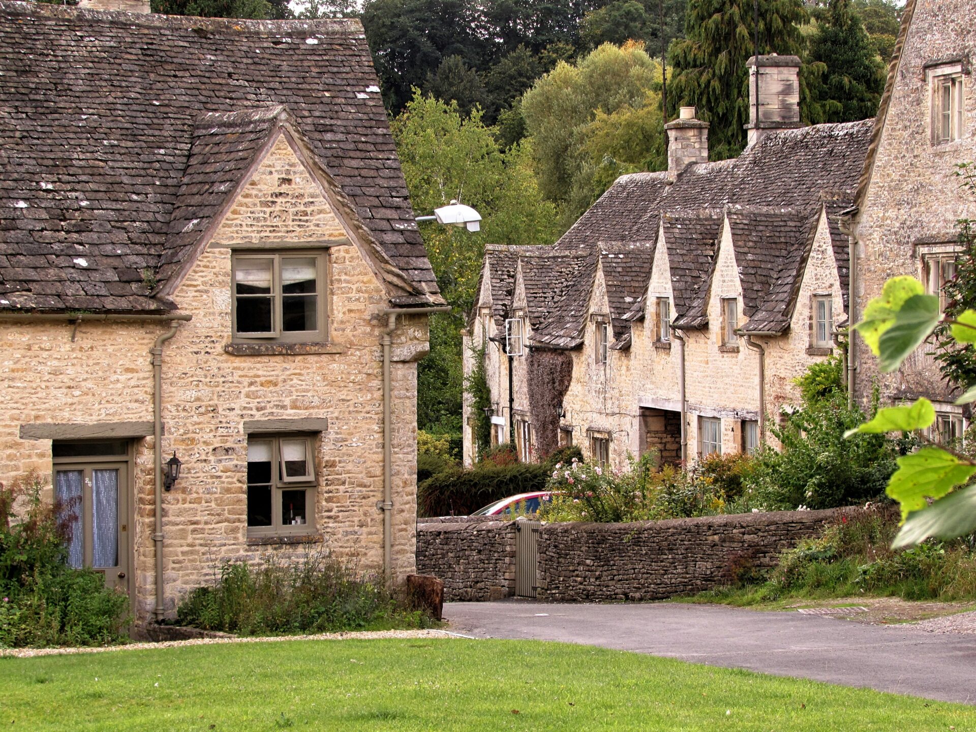 Charming stone cottages in a Cotswold village