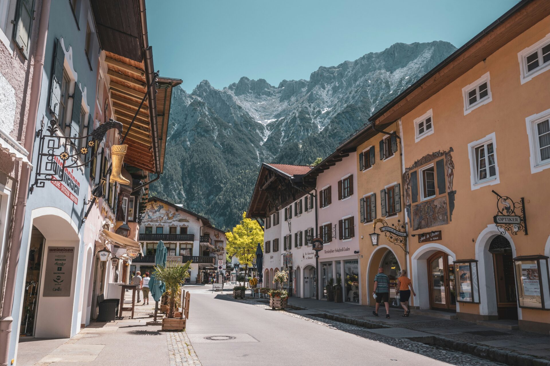 Charming street in Mittenwald 