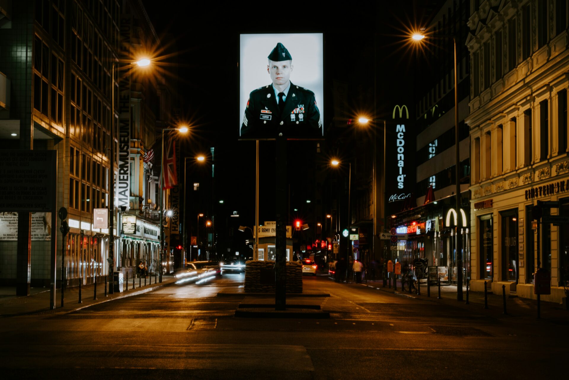 Checkpoint Charlie at Night