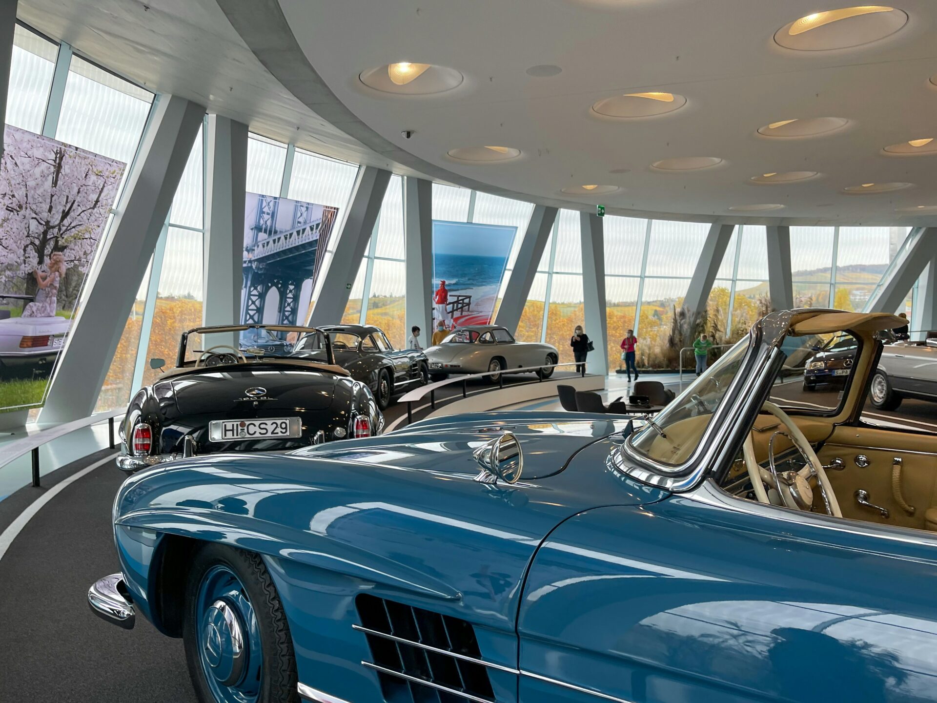 Classic Mercedes cars at the Mercedes Museum