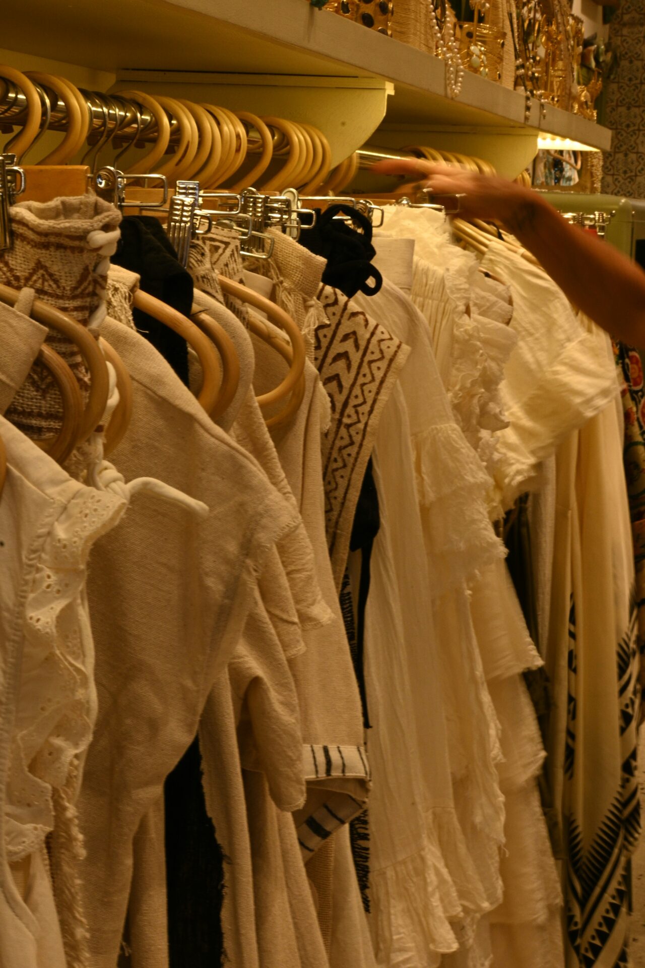 Clothes on rack - boutique shop