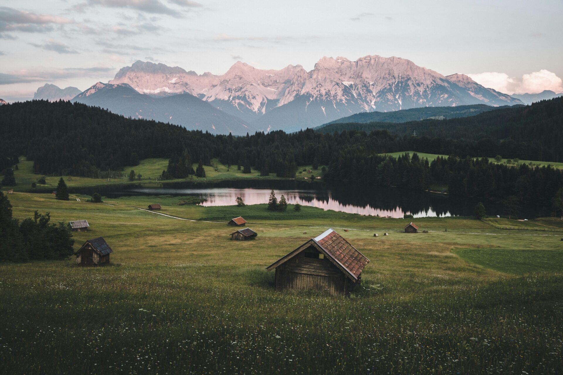 Majestic Bavarian Alps stretching across the horizon
