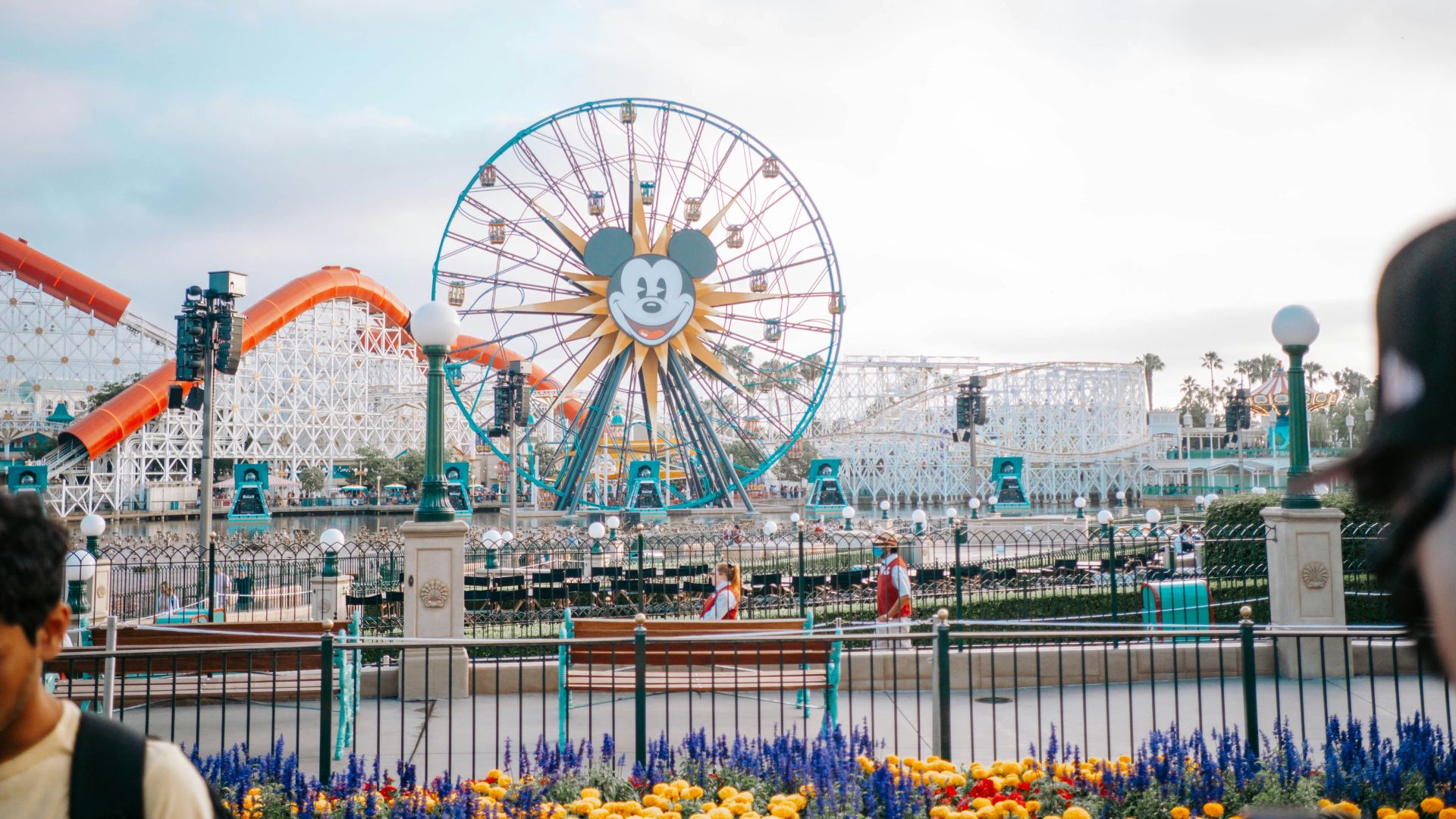 Pixar Pal-A-Round Ferris wheel and Incredicoaster at Disney California Adventure Park.