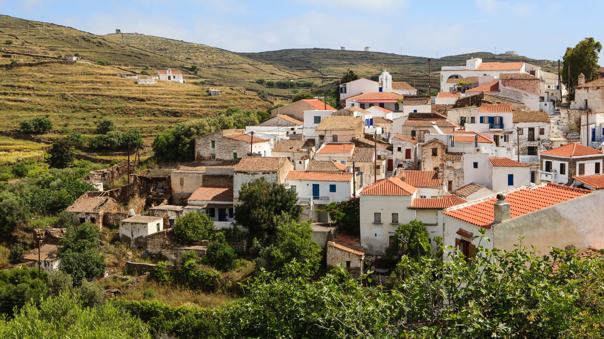 Dryopida village, Kythnos island, Greece