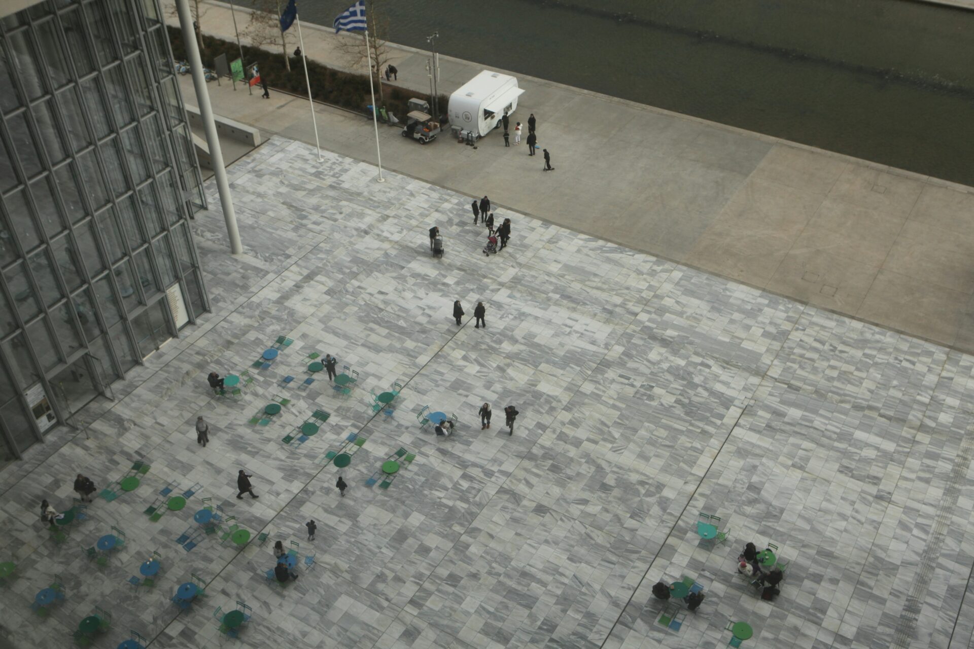 Entrance of a cultural center building - Stavros Niarchos Foundation Cultural Center