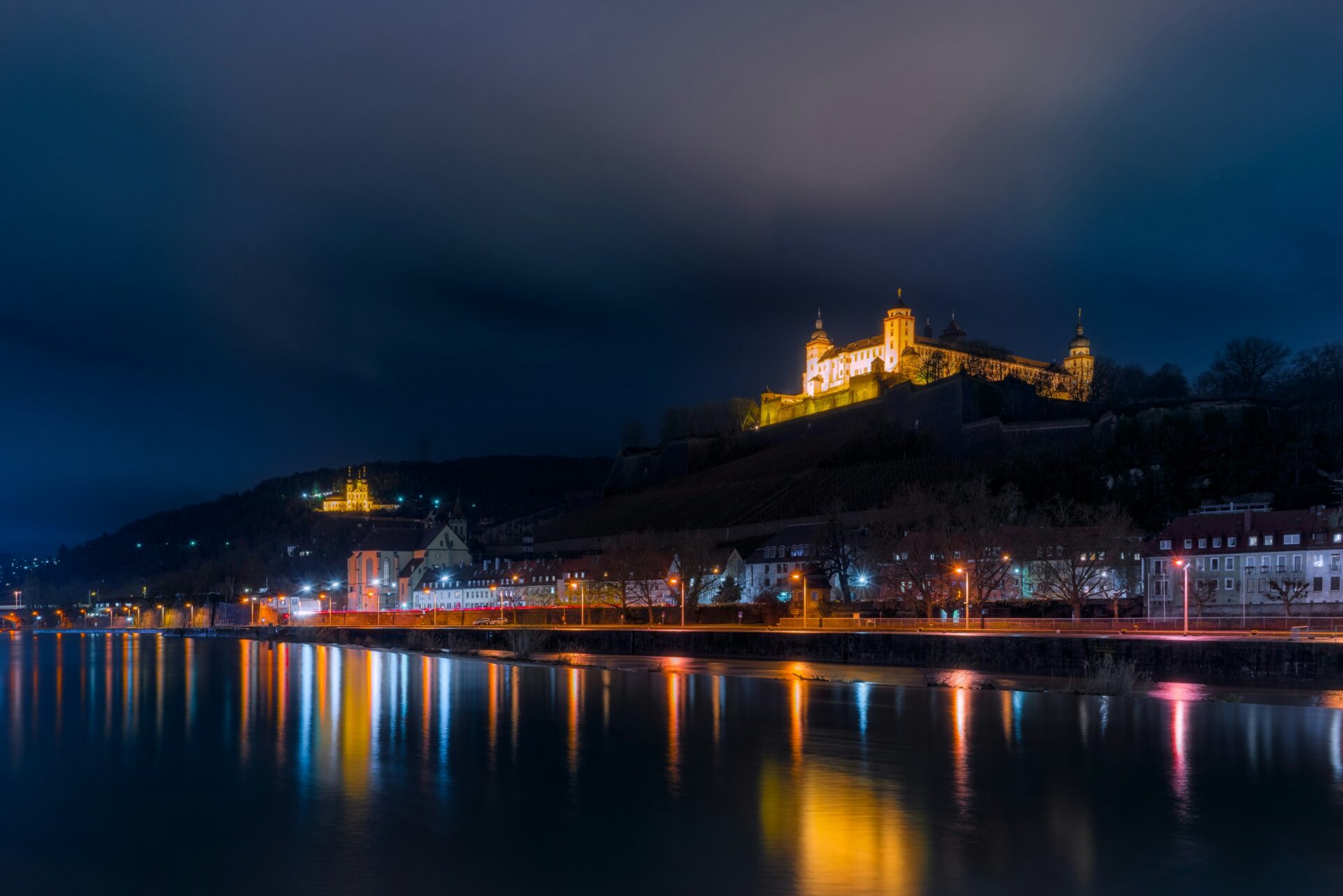 View of Fortress Marienberg at Night