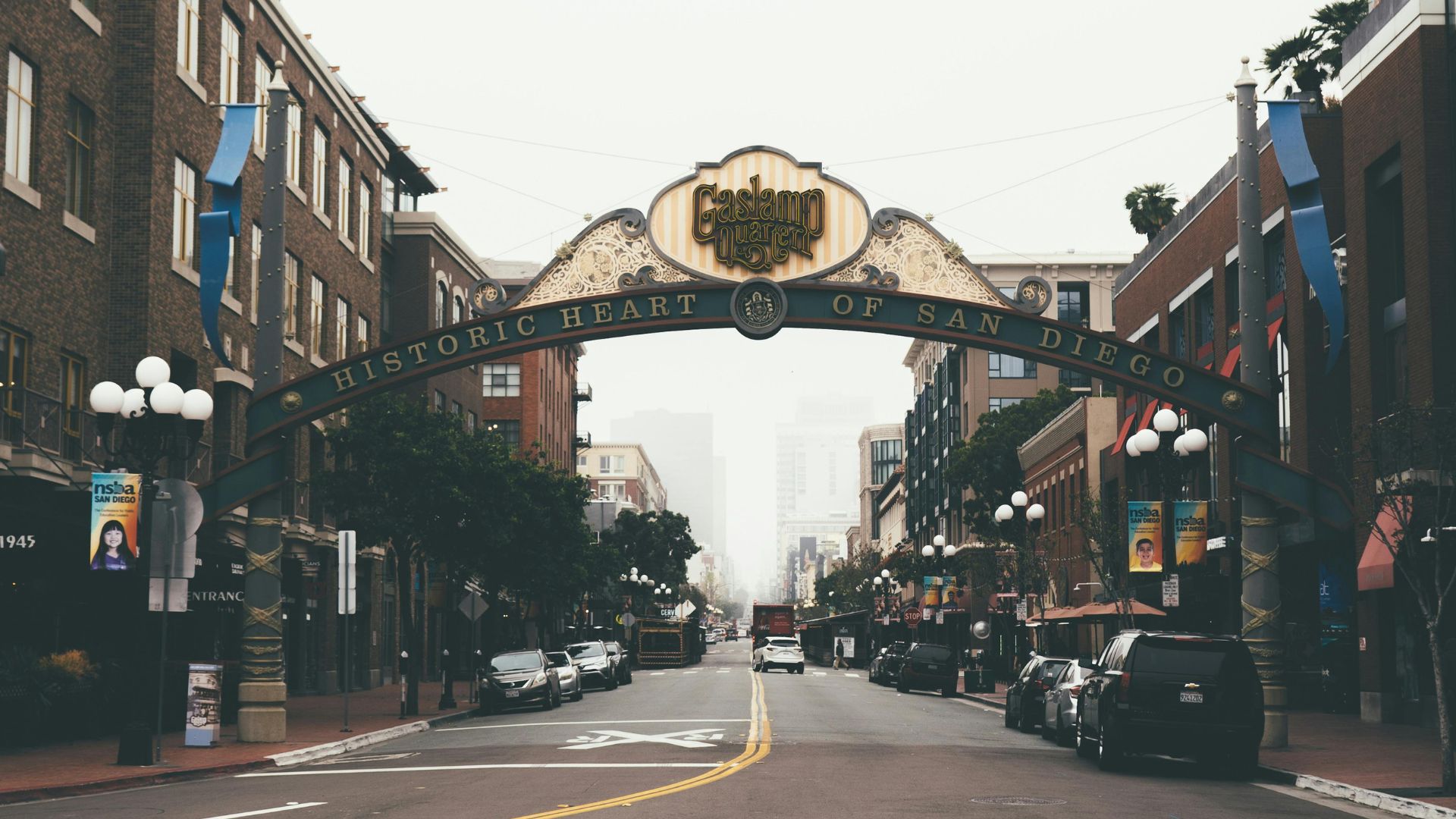 Arch of Gaslamp Quarter in San Diego, California (3).