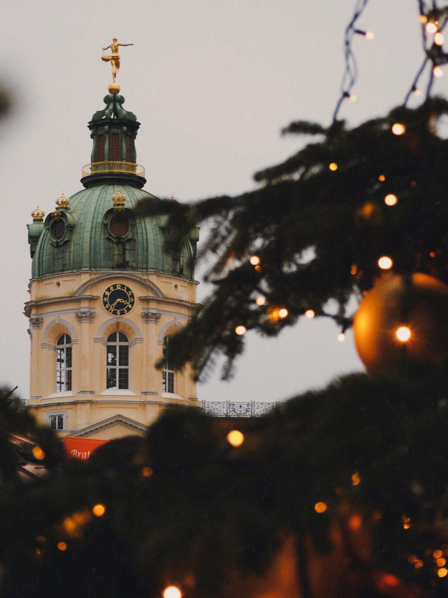 Christmas lights and crowds at Berlin’s historic Gendarmenmarkt square