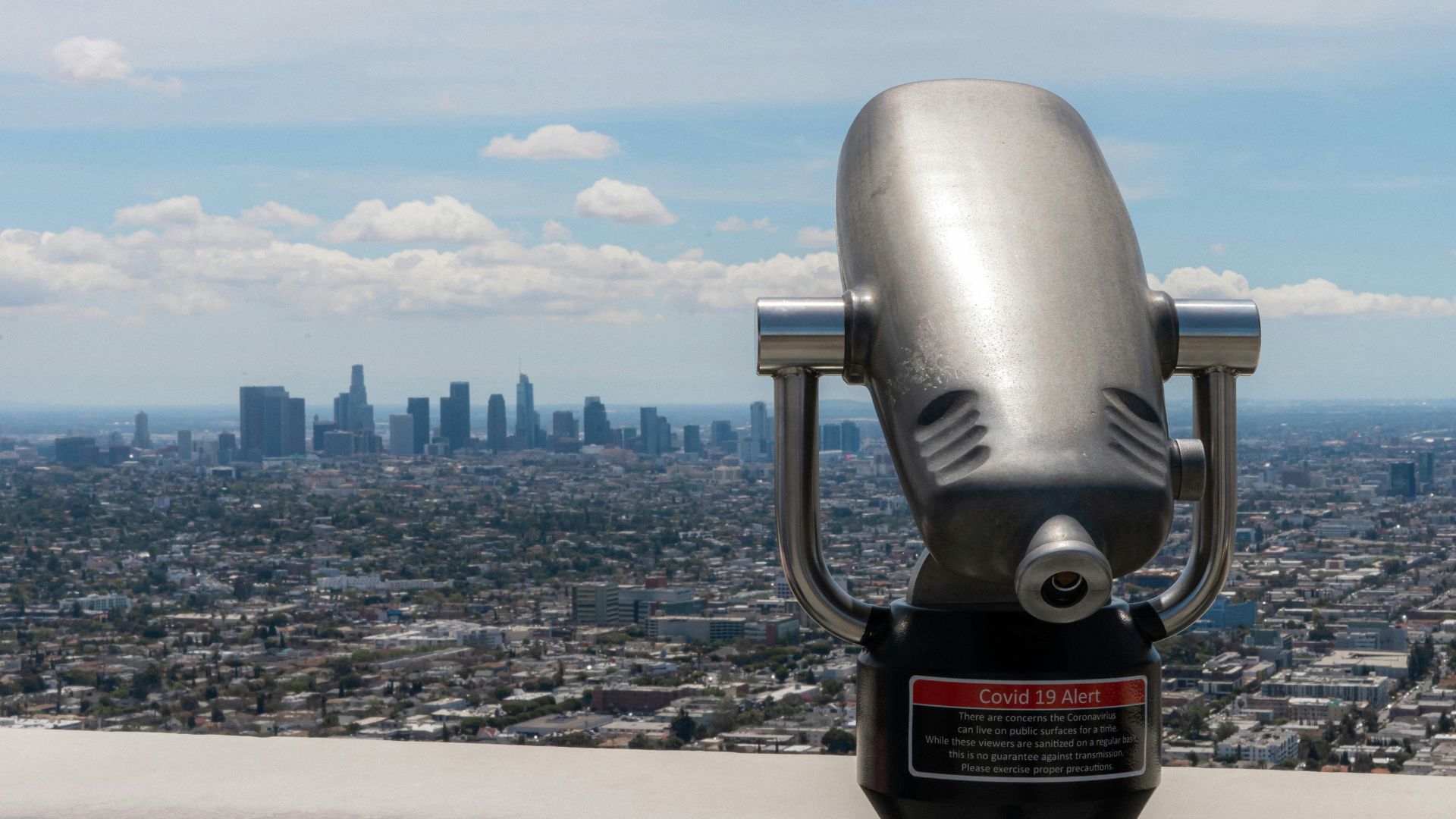 Telescope at Griffith Observatory in Griffith Park, Los Angeles, California.