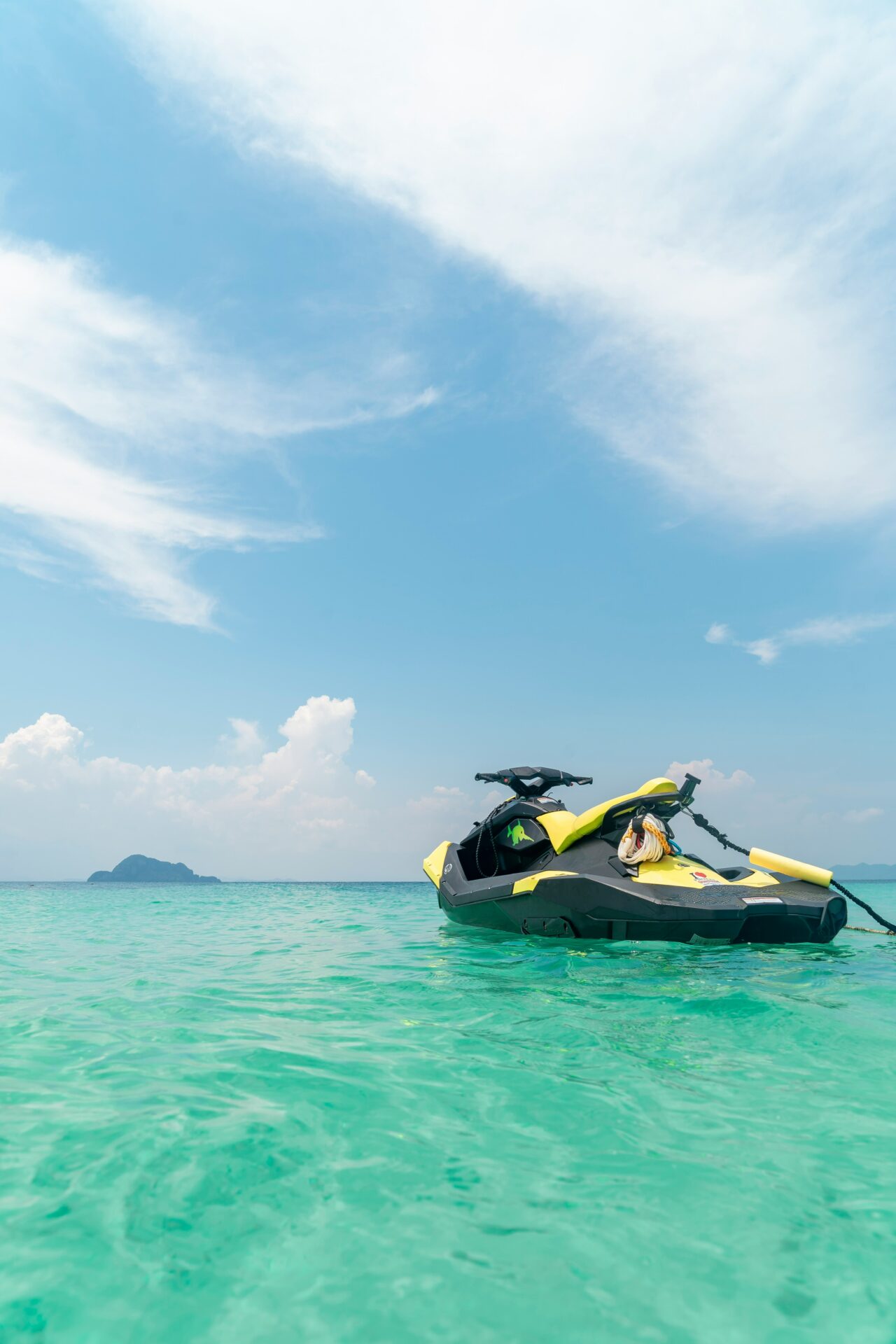 Jetski on blue waters - watersport activity