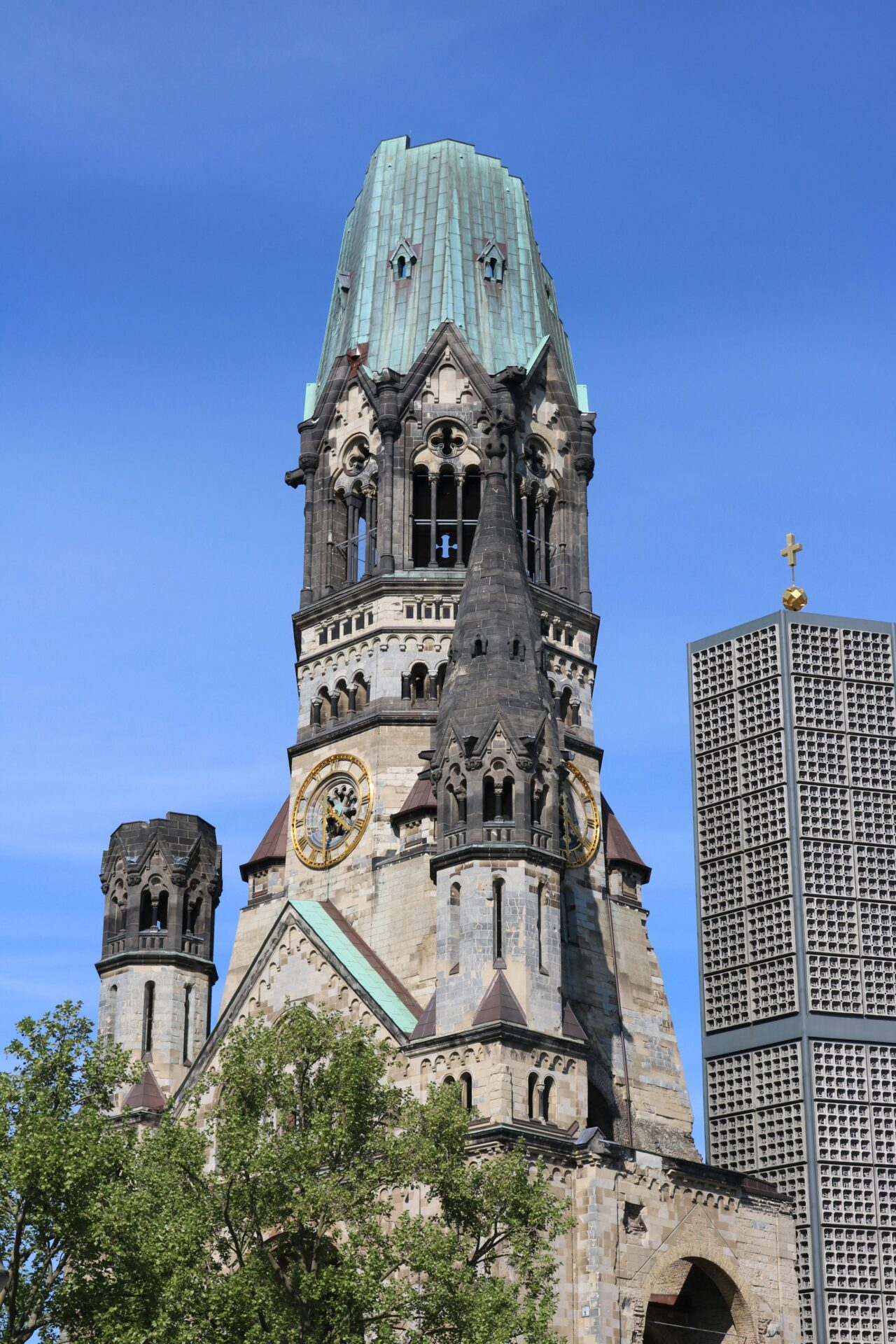 Exterior view of the Kaiser Wilhelm Memorial Church in Berlin