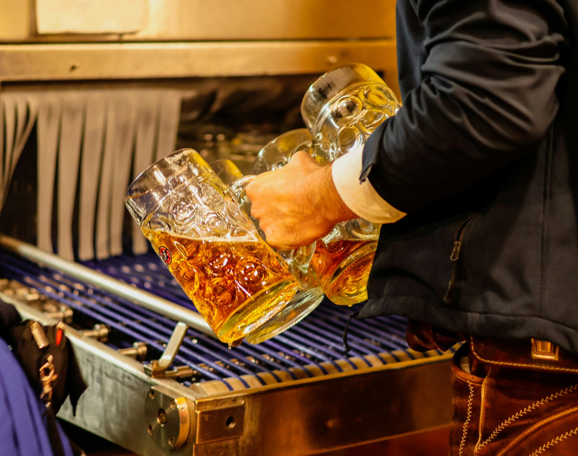 Maßes of beer at Oktoberfest in Munich