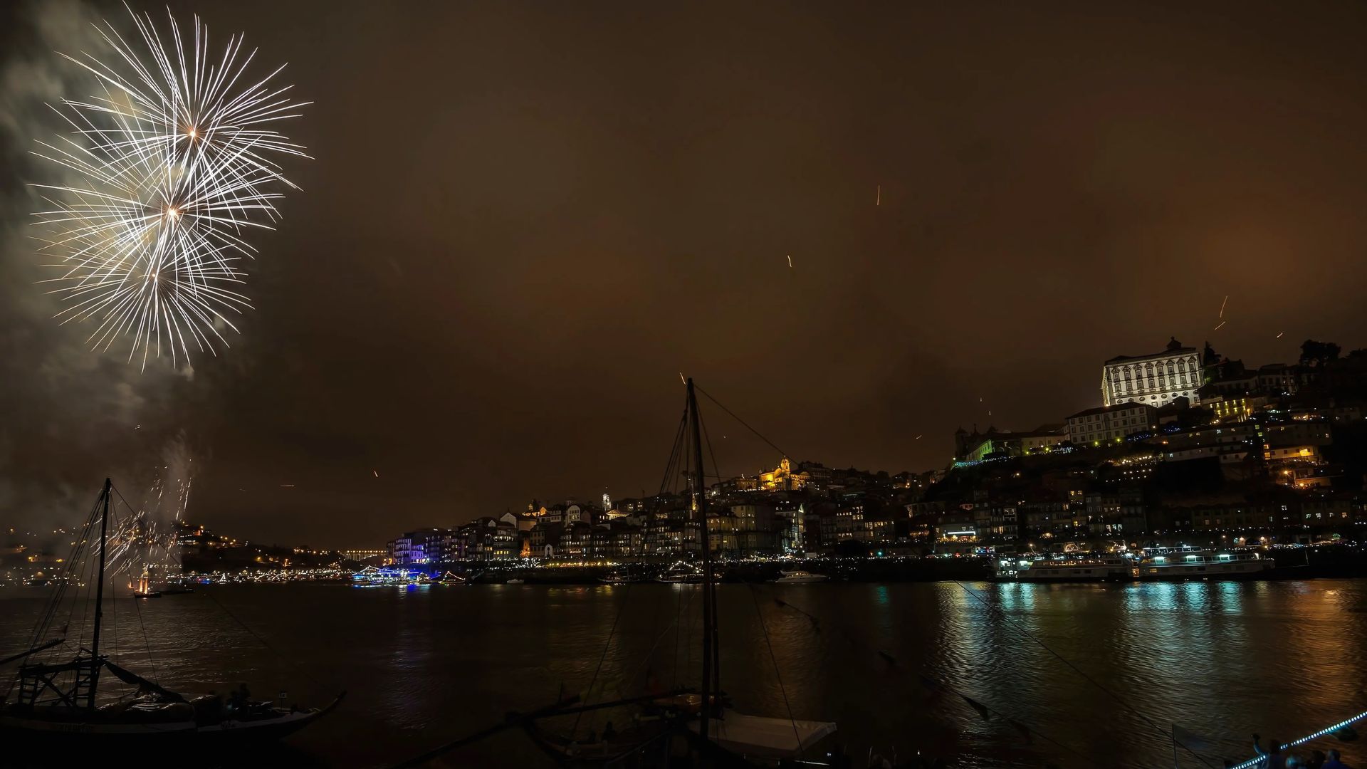 Midnight fireworks for the San Joao festival