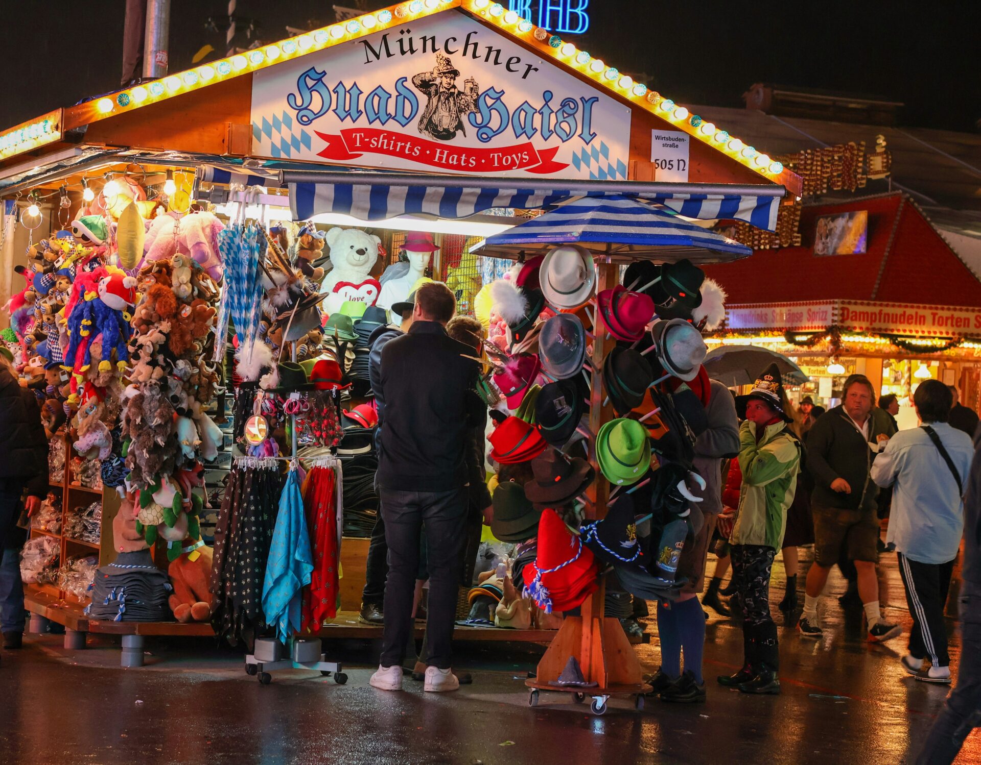 One of the decorated wooden stalls at Oktoberfest