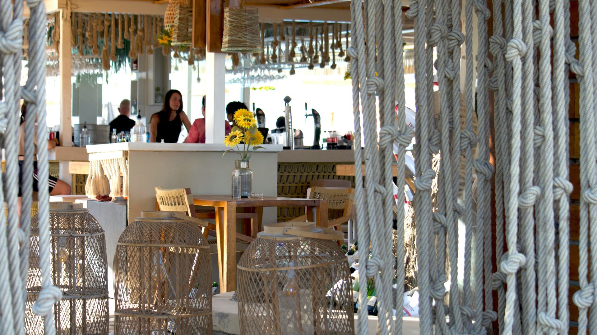 Themed Restaurant Bar in Perissa, Santorini, Greece.