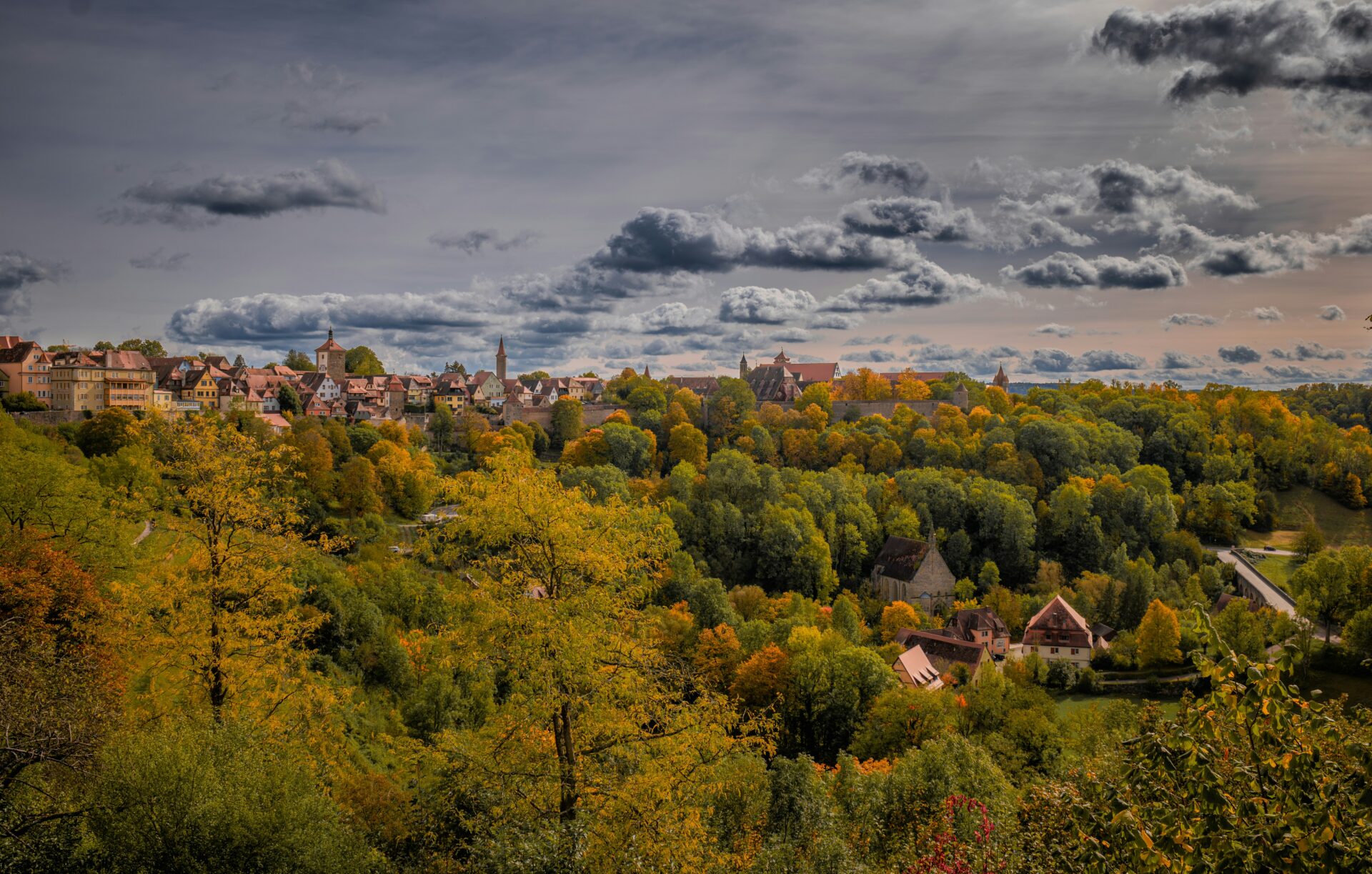 Picturesque Rothenburg ob der Tauber Skyline at Dusk