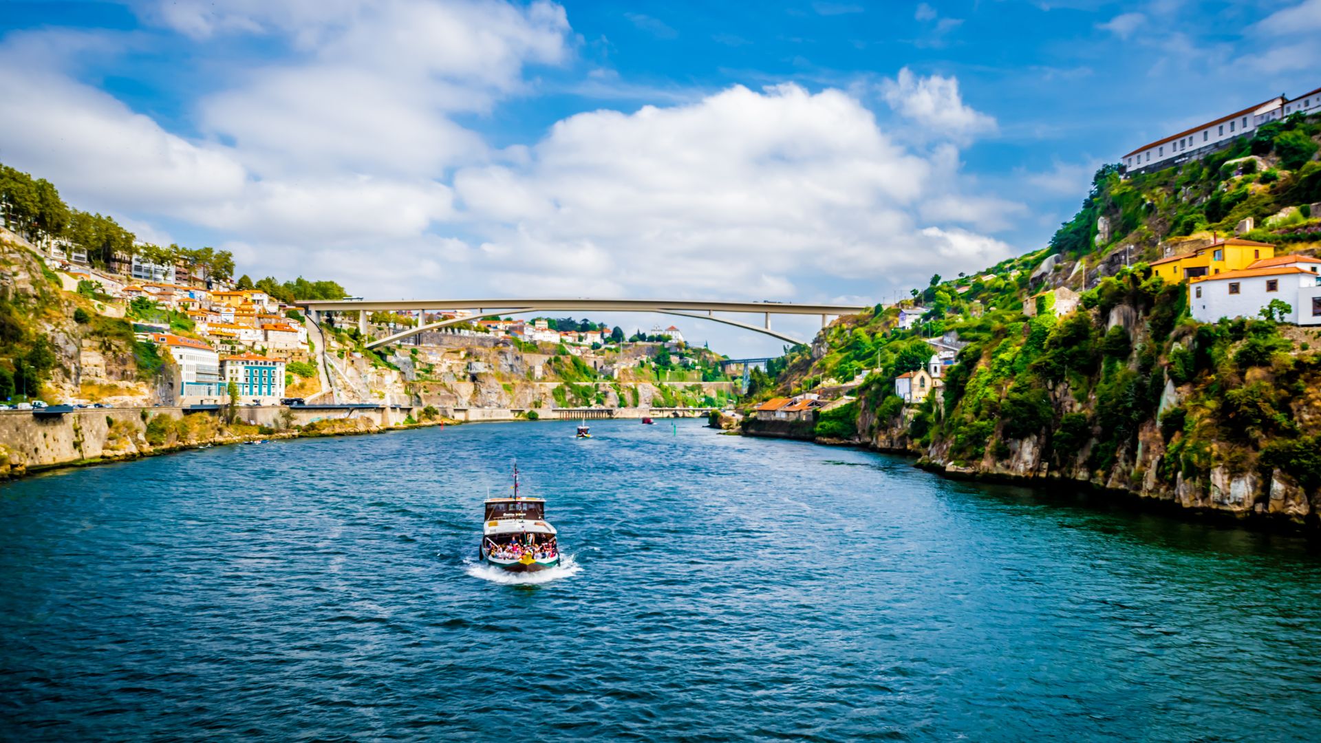 River Cruising in Douro River of Douro Valley, Portugal.
