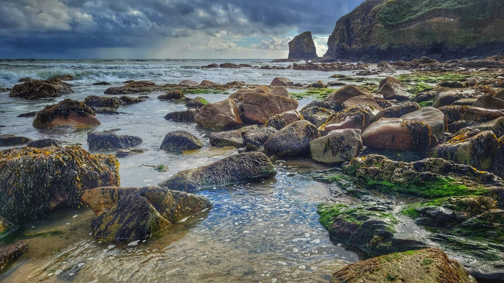 Jagged rocks along the St Ives coast