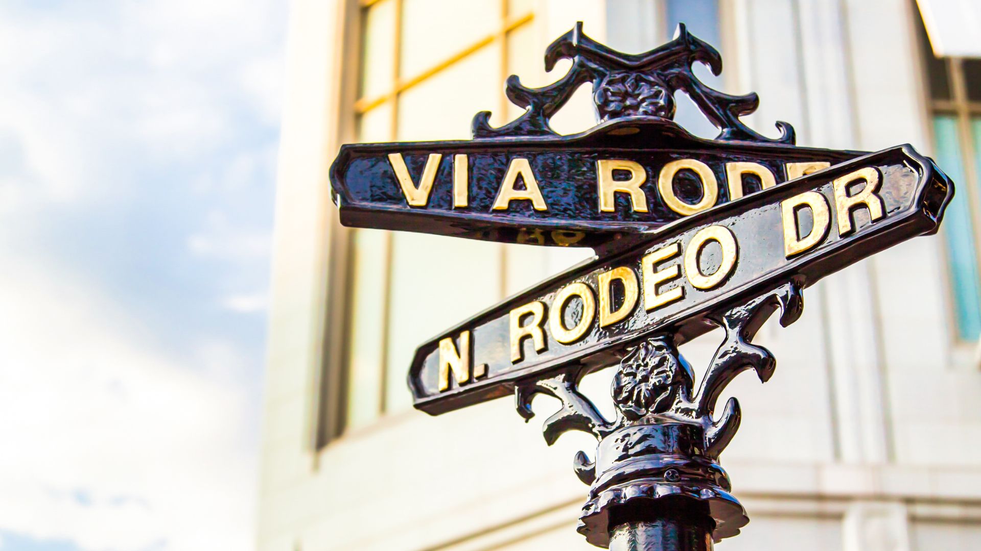 Signage of Rodeo Drive in Los Angeles, Southern California
