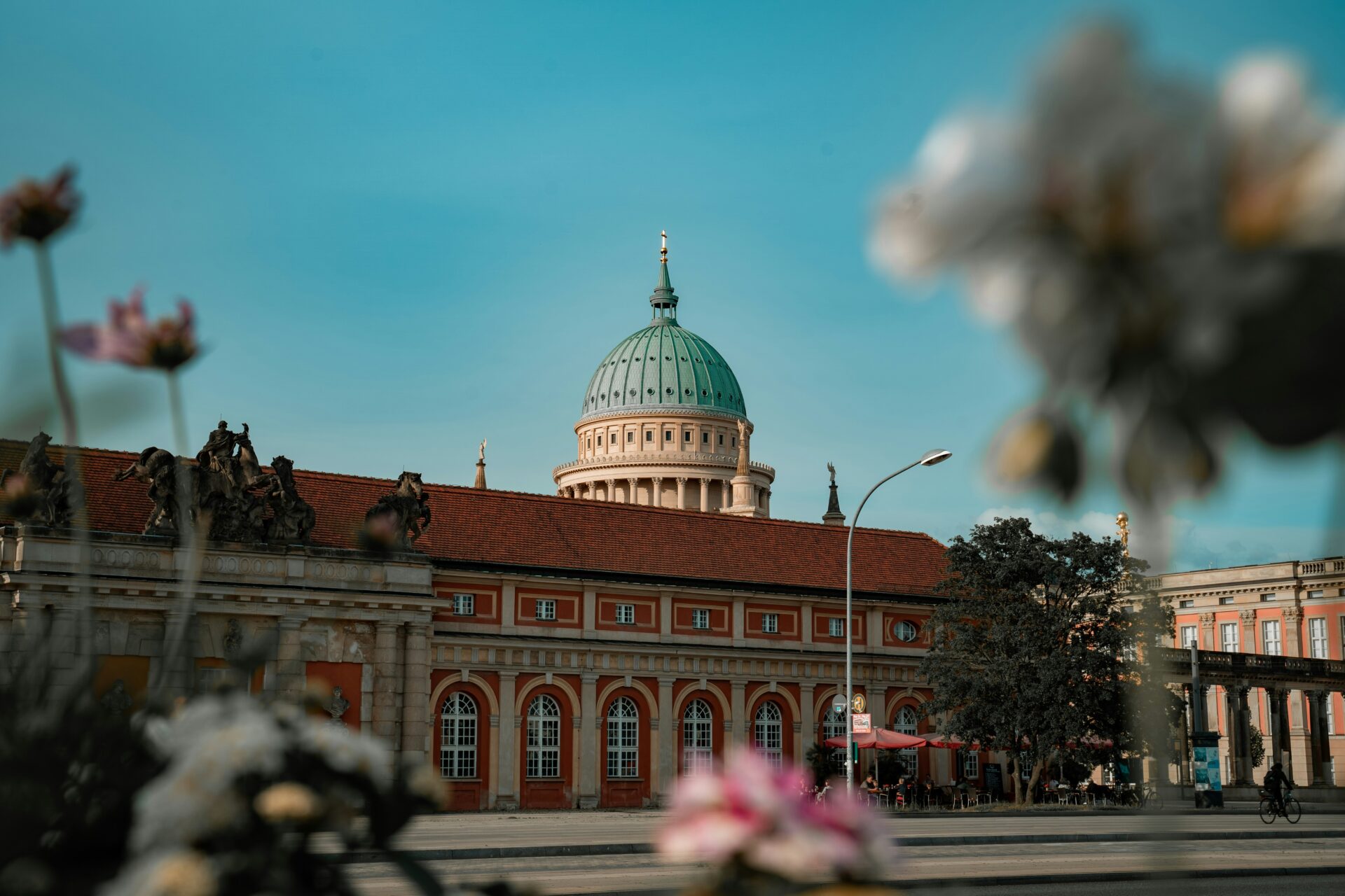 Front façade of Sanssouci Palace in Spring
