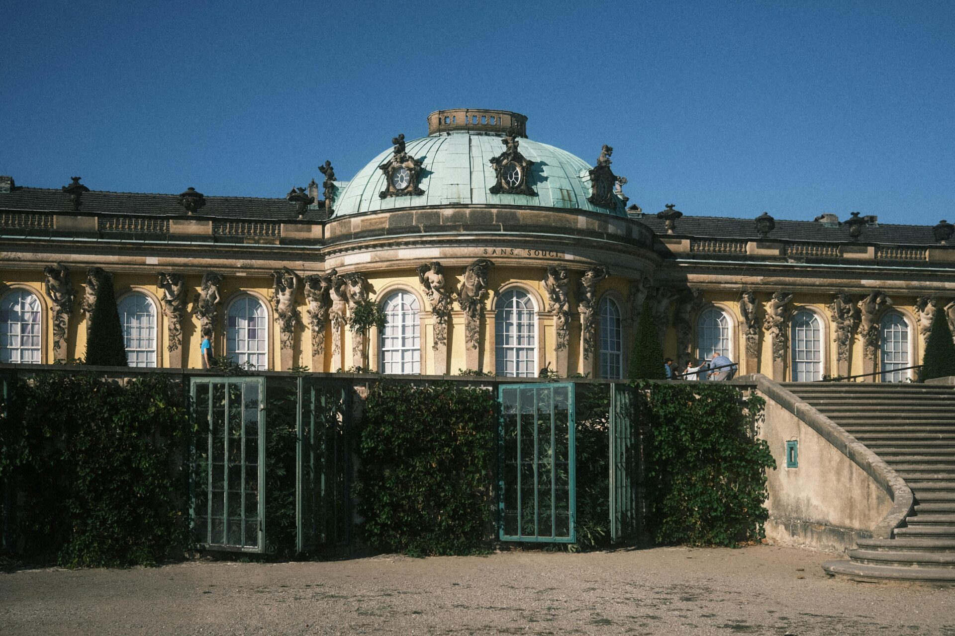 A sweeping view of Sanssouci Palace in Potsdam