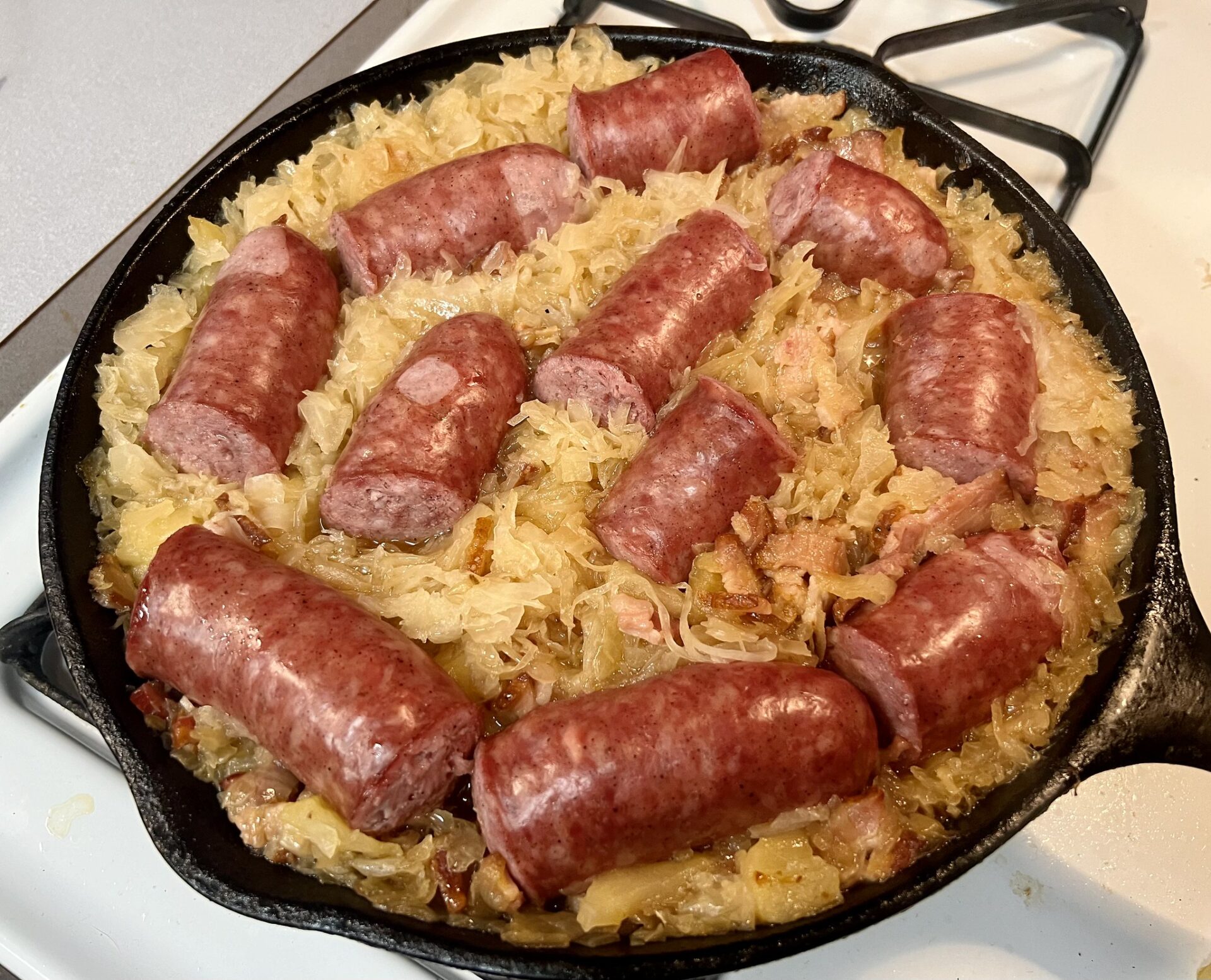 Sauerkraut and Sausage Bake 