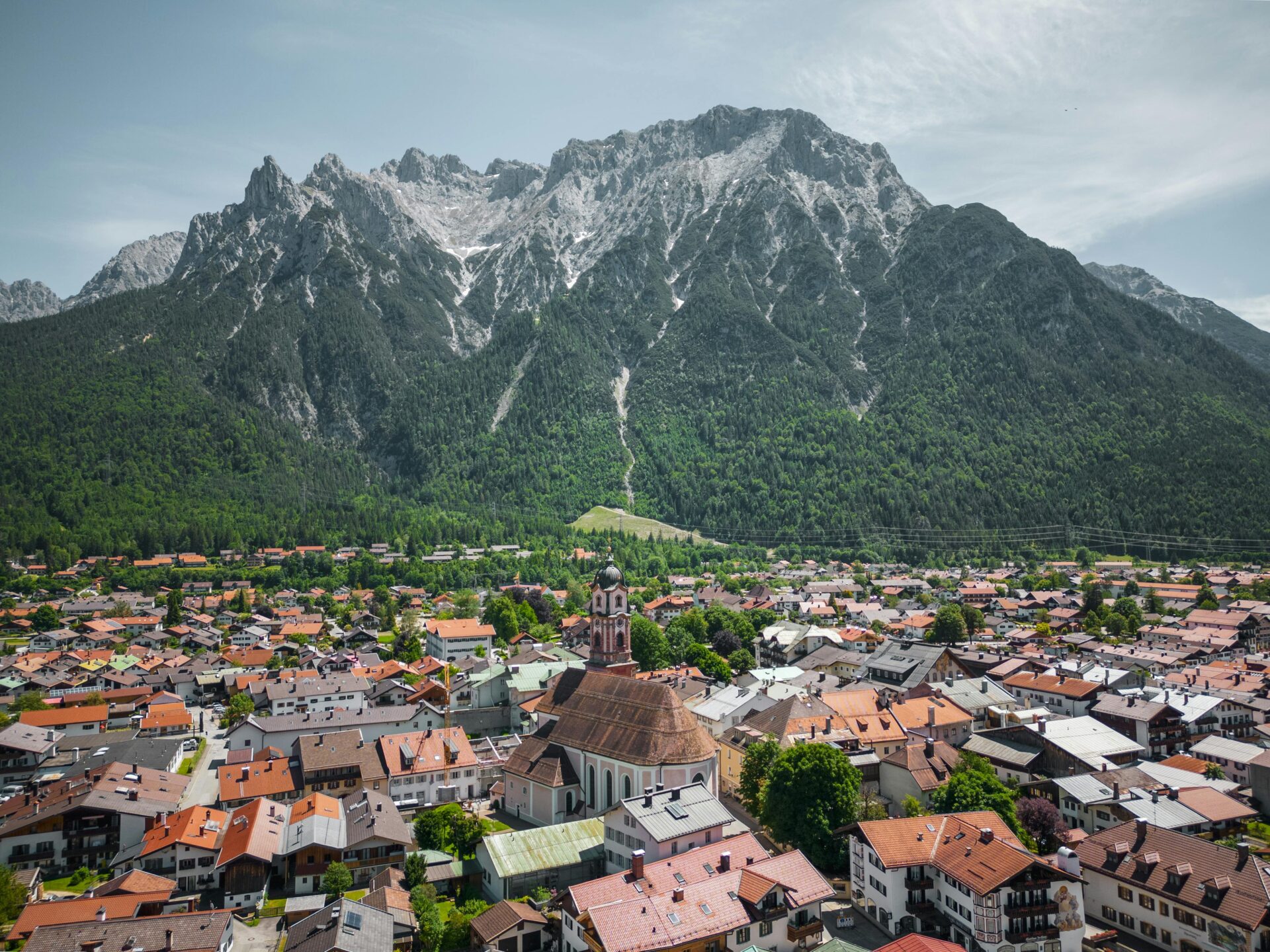 Scenic view of Mittenwald town