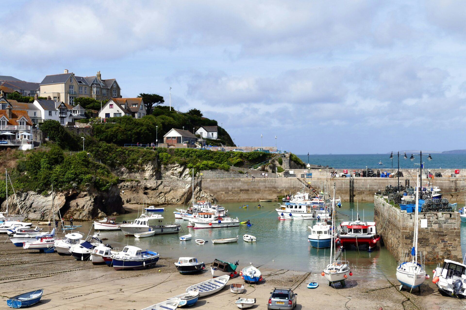 Scenic view of Newquay’s coastal village