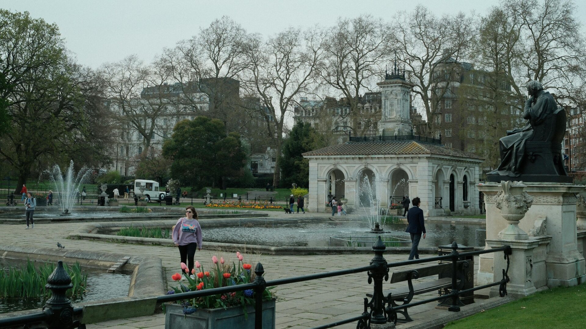 Spring Day at London's Italian Gardens in Hyde Park