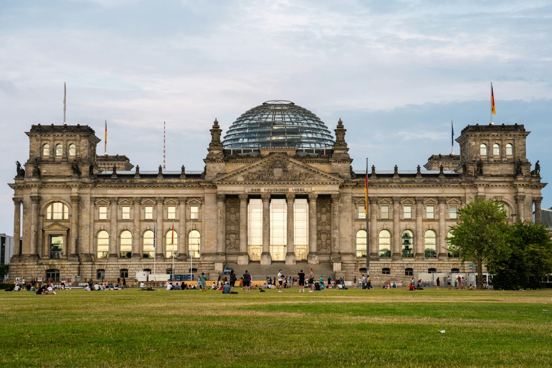 Reichstag with tourists outside