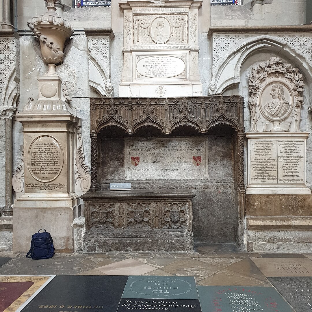 The tomb of Geoffrey Chaucer at Poets' Corner in Westminster Abbey 