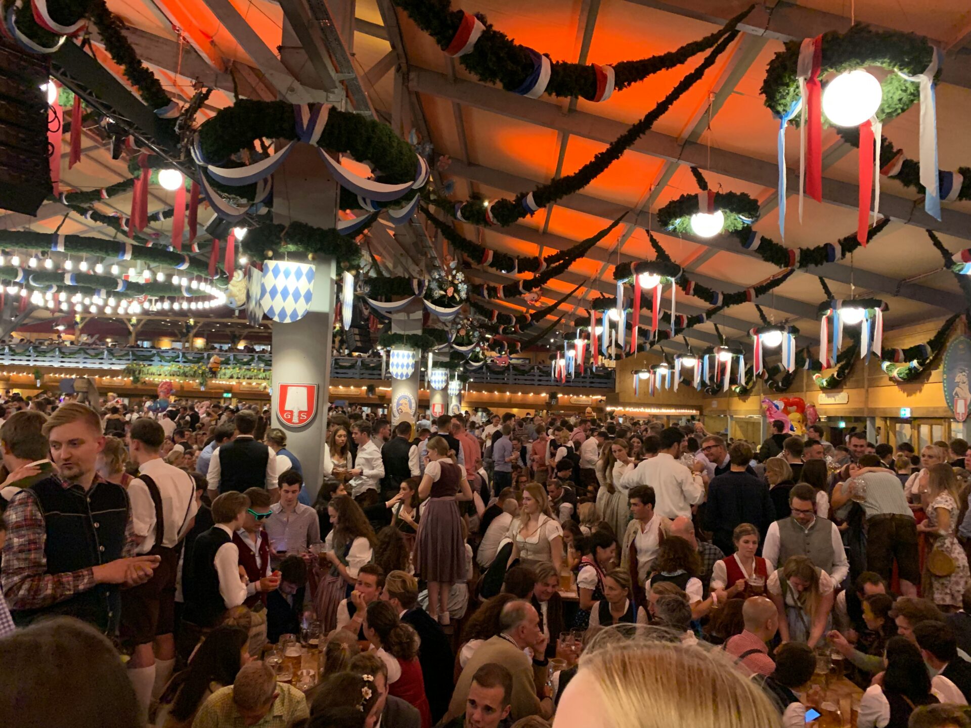 Lively scene at Theresienwiese with traditional beer tents