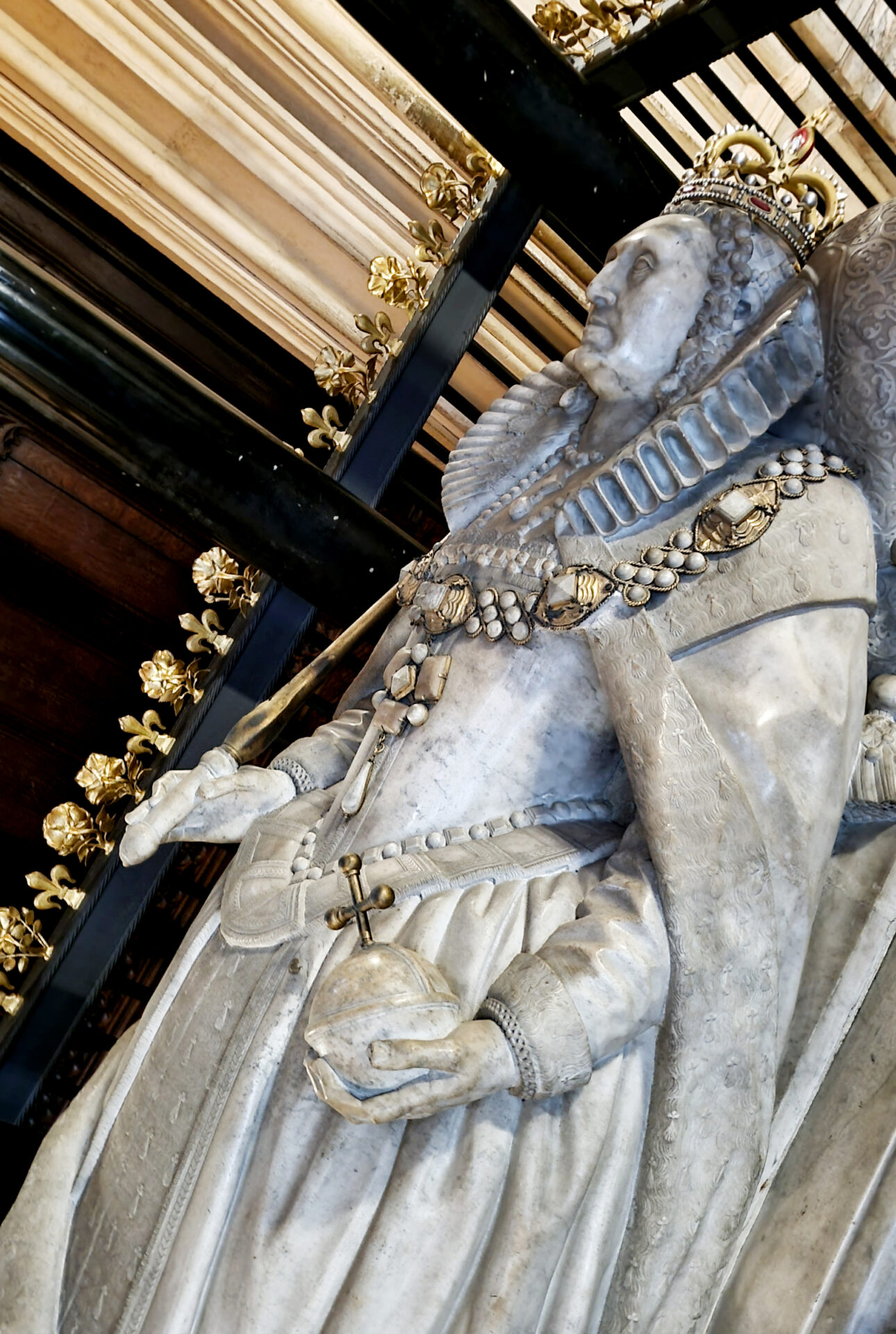 Monumental tomb of Queen Elizabeth I in Westminster Abbey
