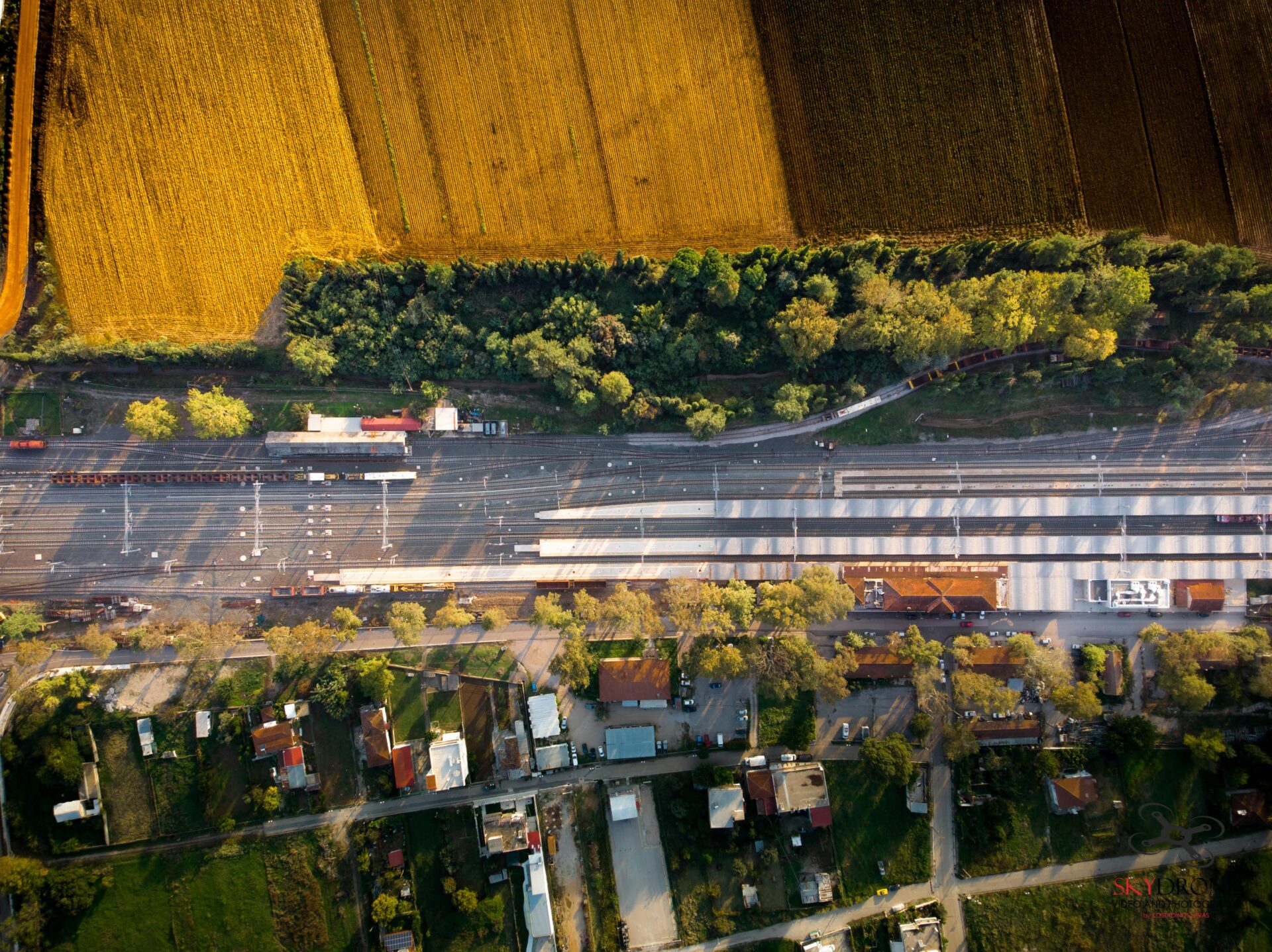 Aerial view of a road near Stavros Niarchos