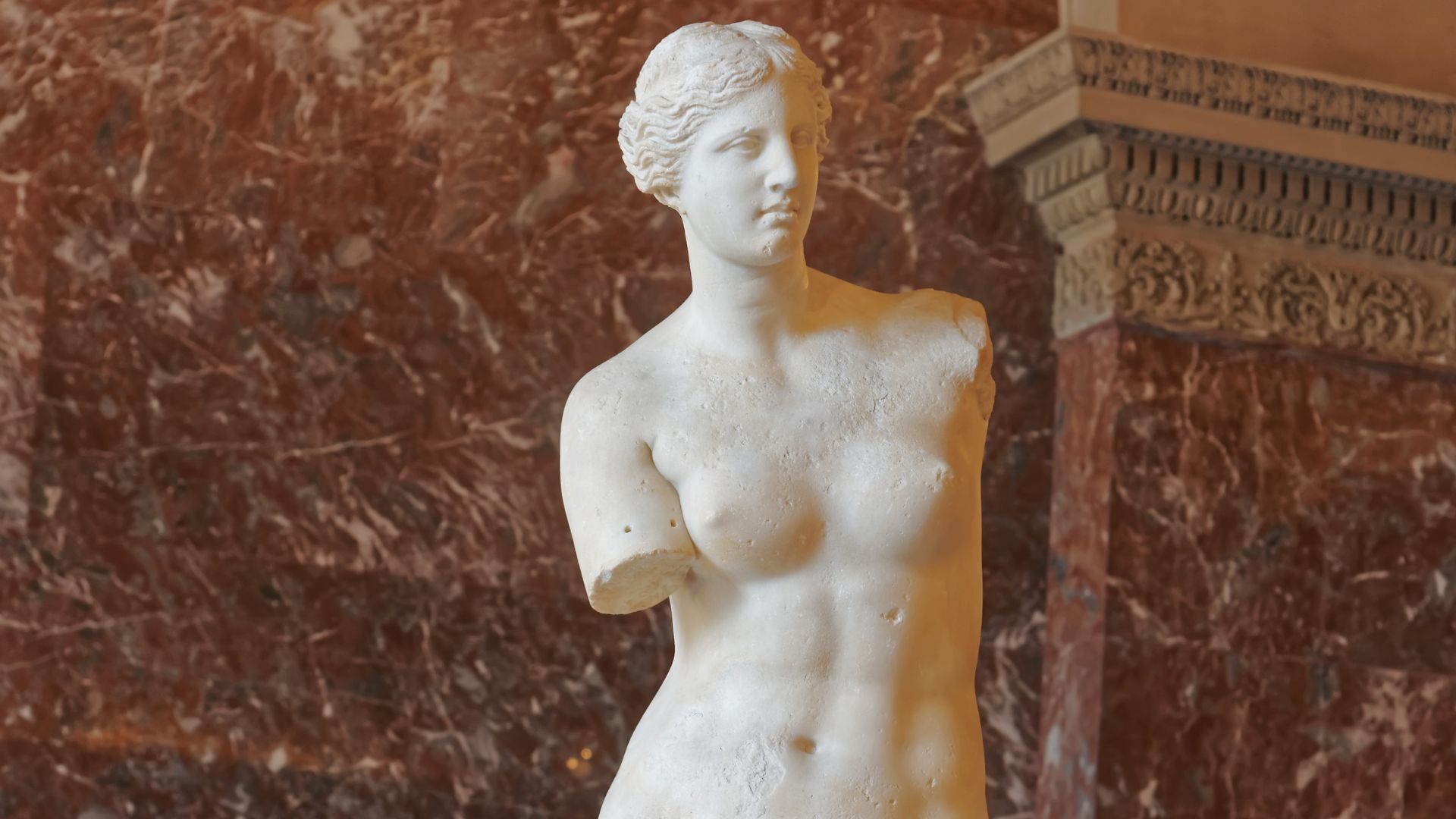 Marble statue of Venus de Milo in Milos, Greece