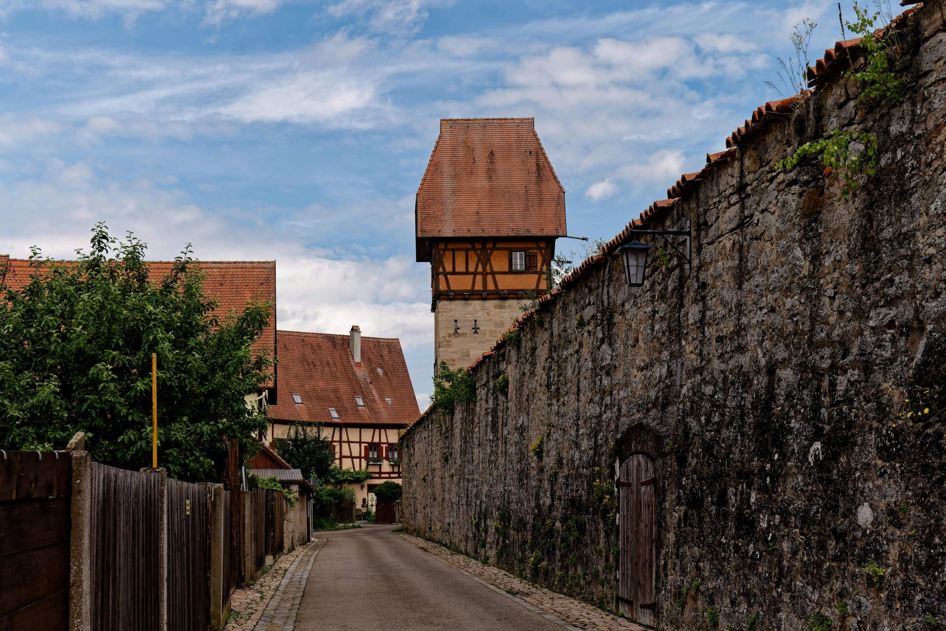 View of the Bauerlin Tower in Dinkelsbuhl
