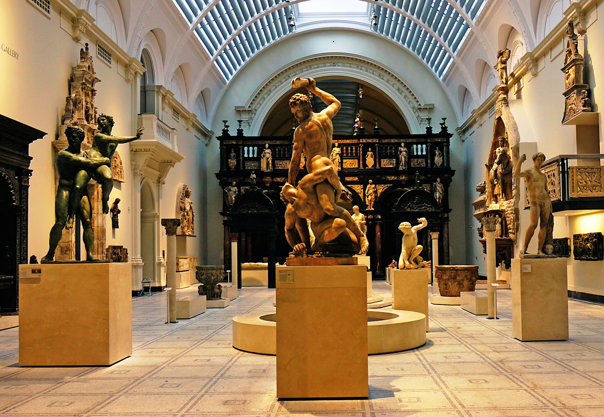 Wide-angle interior shot of the Victoria and Albert Museum