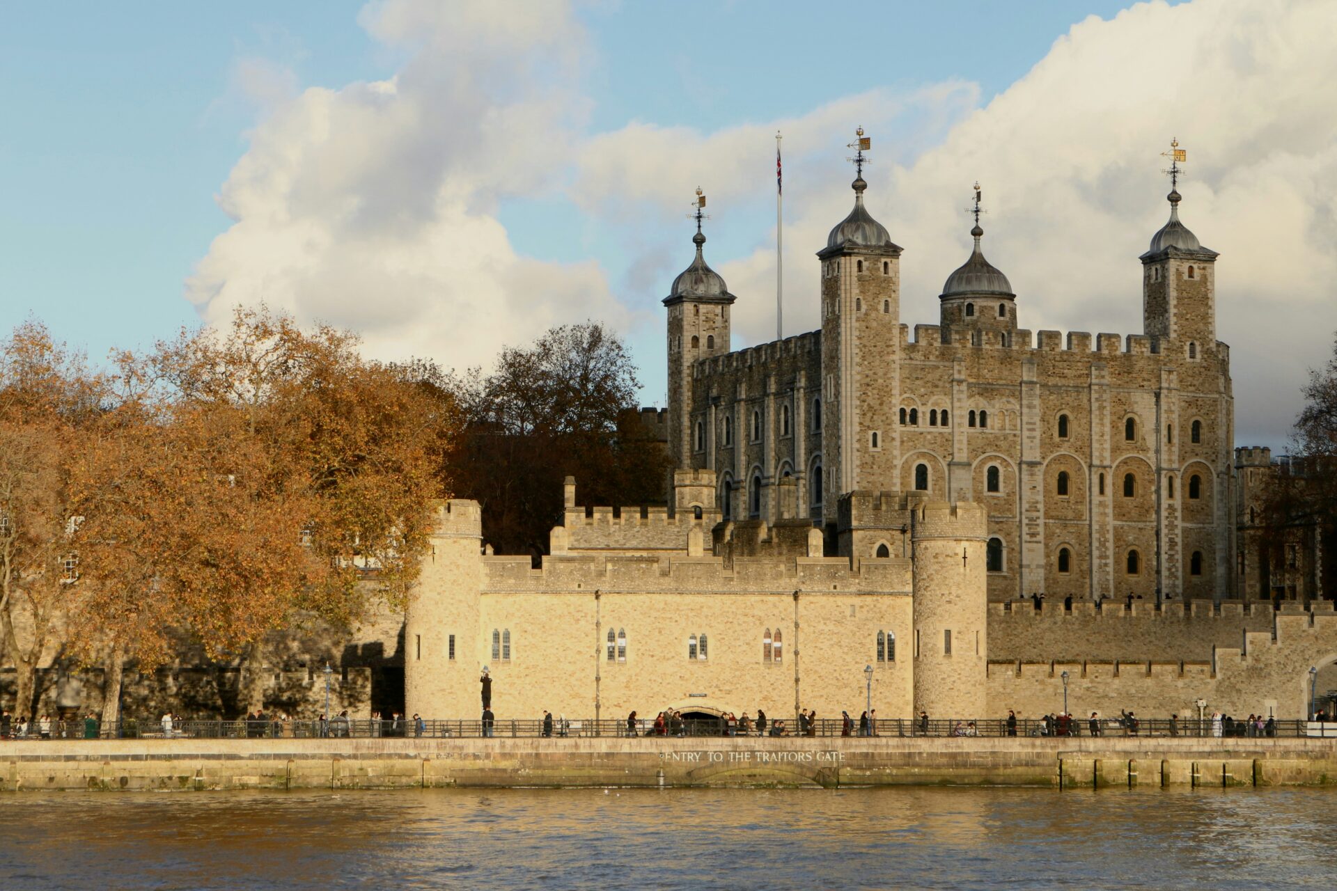 Wide landscape view of the Tower of London