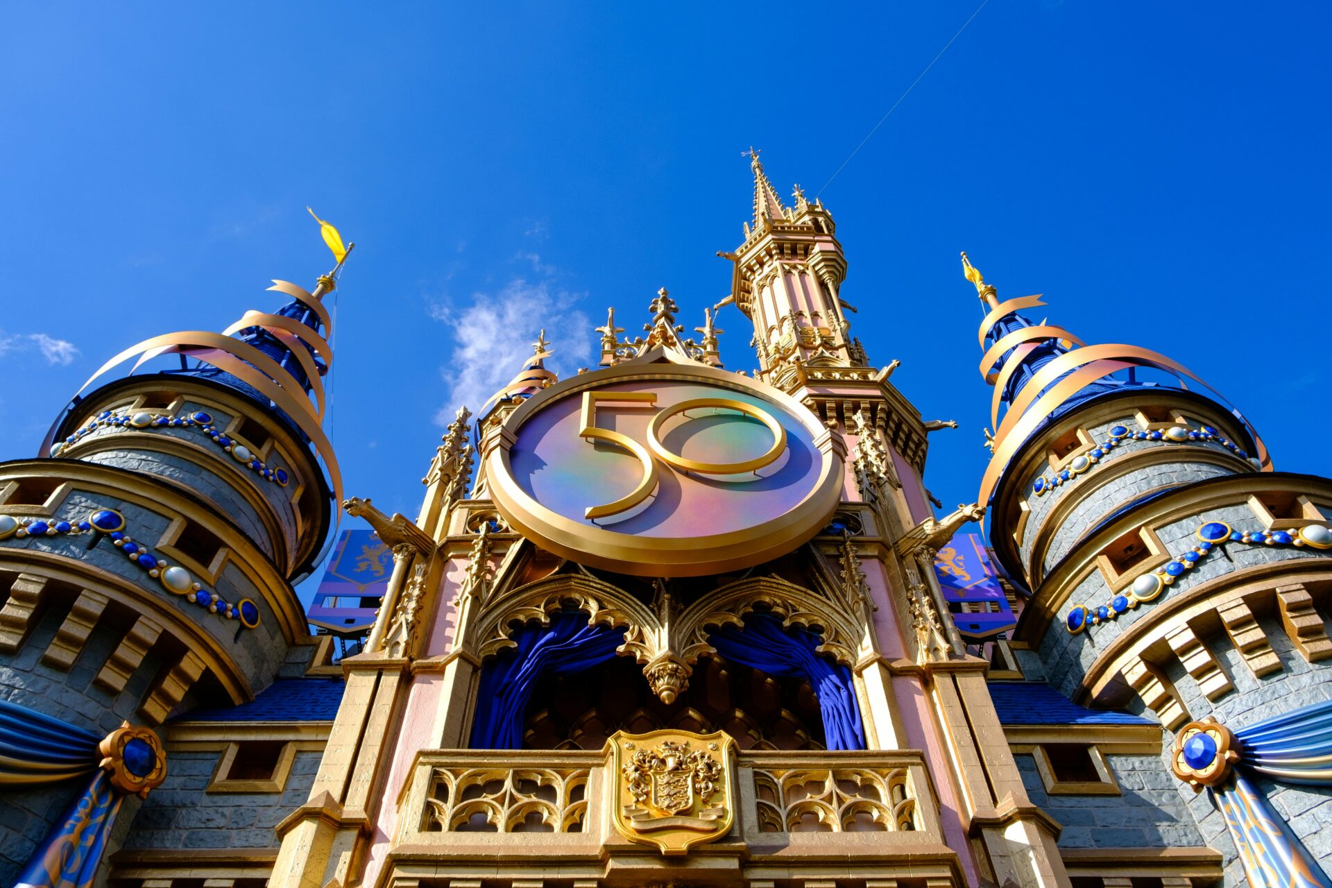 The iconic Cinderella Castle, celebrating Disney World’s 50th Anniversary