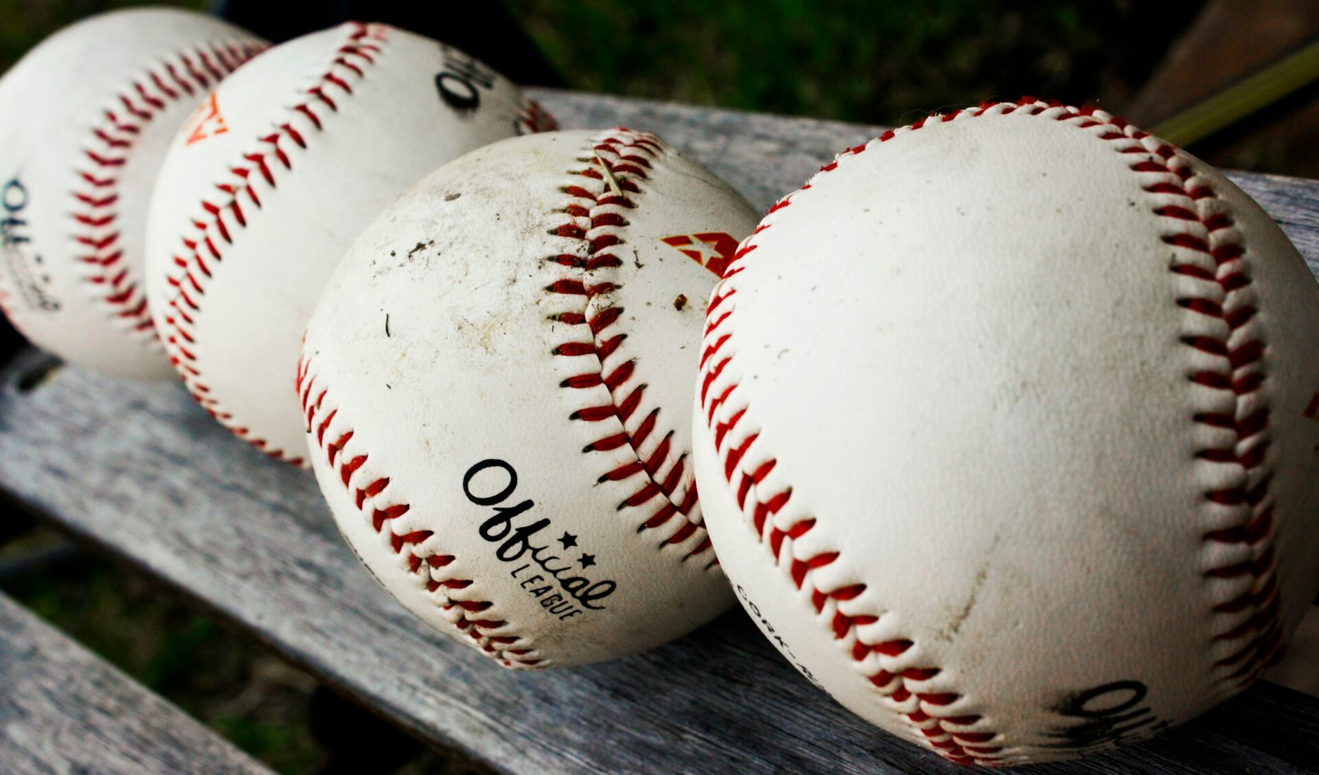 A close-up of a baseball