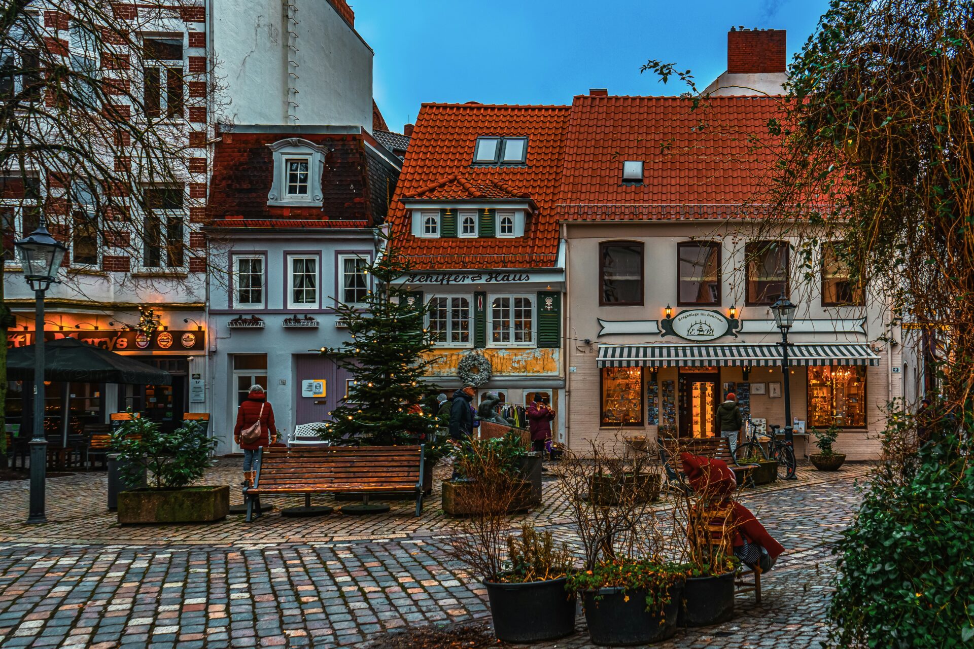 Charming cobblestone street in Bremen