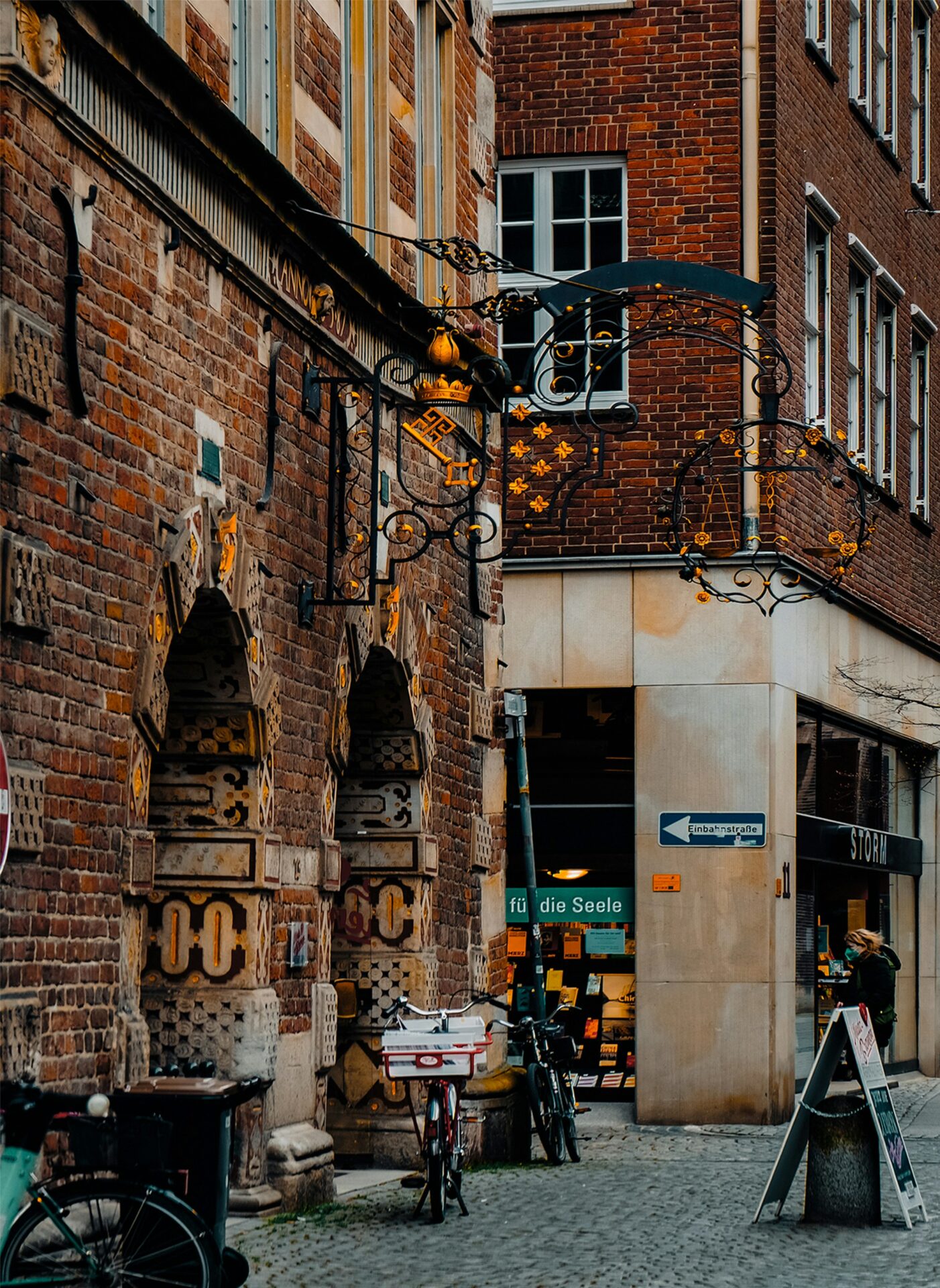 Colorful half-timbered houses in Bremen’s Schnoor Quarter
