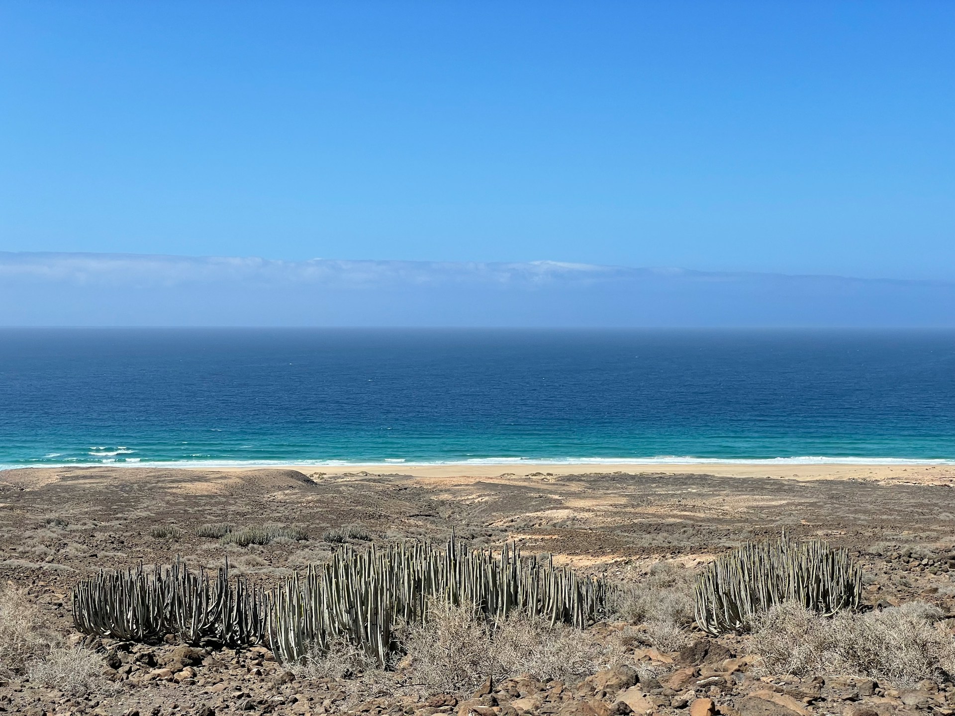 Vast, wild Cofete Beach stretching along Fuerteventura’s southwest coast