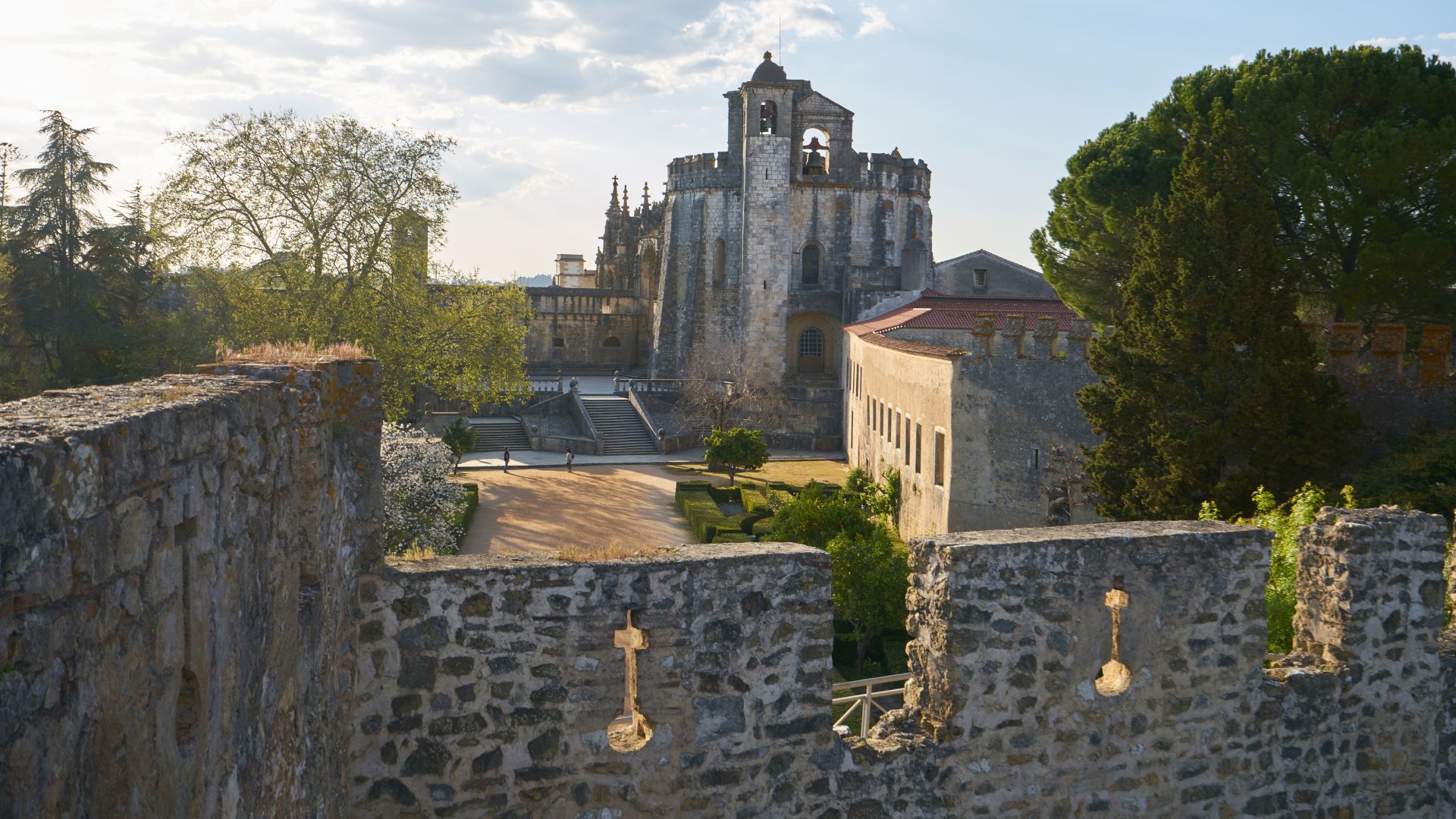 This grand complex encompasses the Templar Castle of Tomar and the Renaissance Convent of the Order of Christ, which succeeded the Knights Templar.