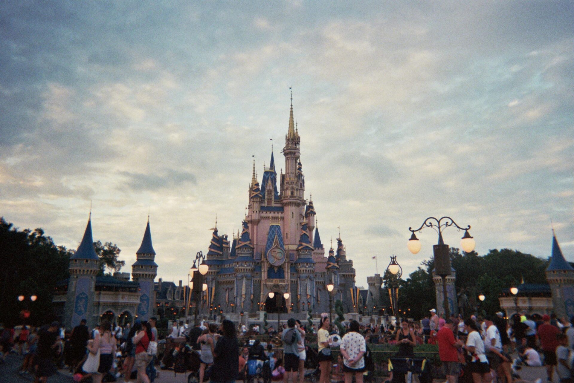 A vibrant view of Disneyland Castle in Orlando