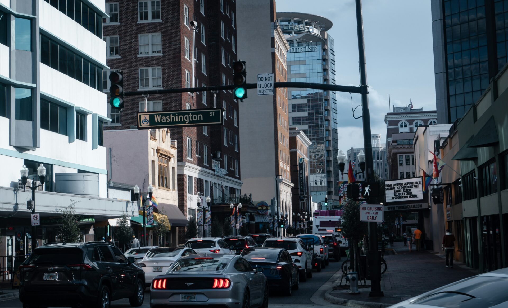 A lively street jam in Downtown Orlando