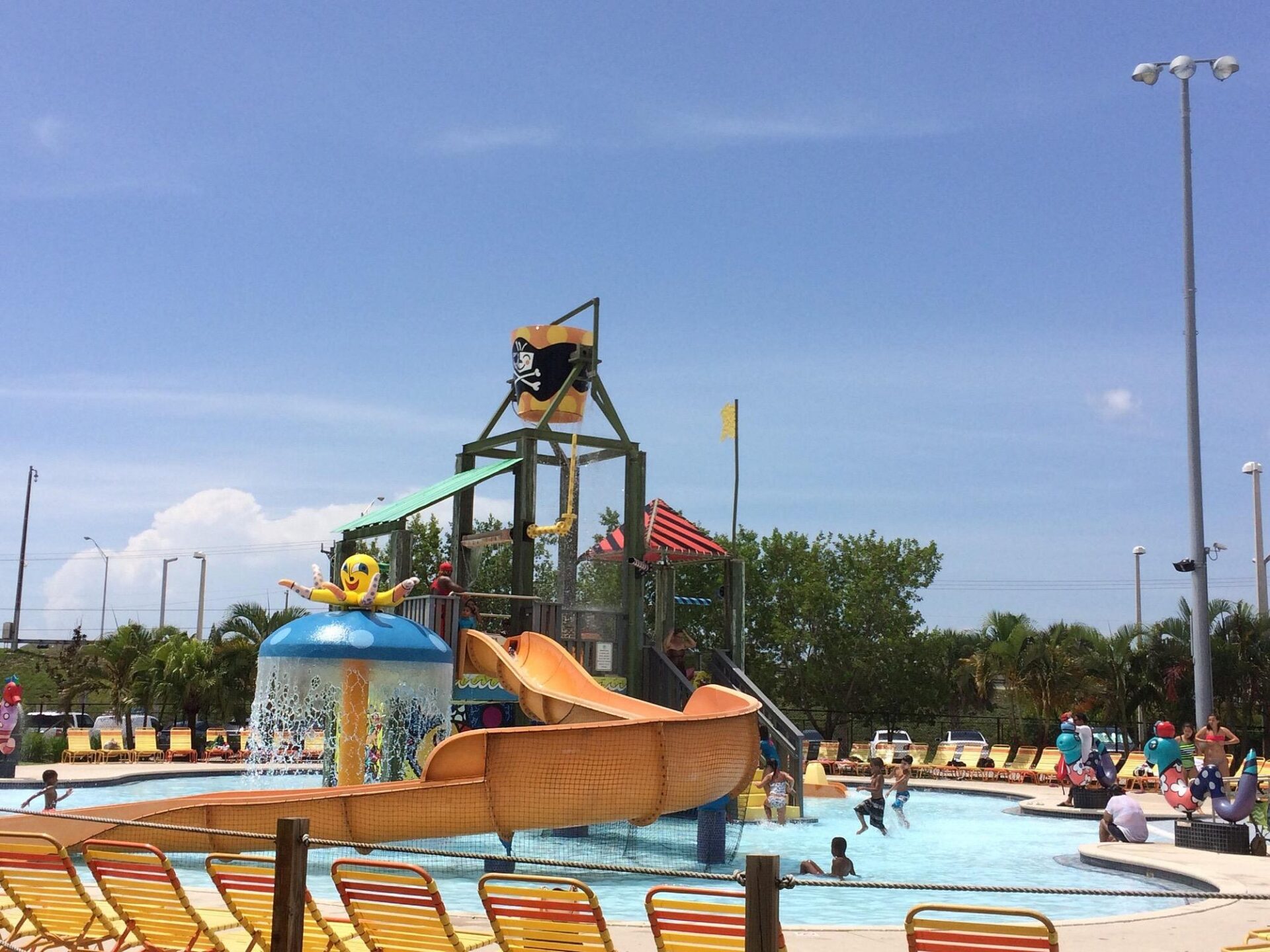 Bright and lively scene at Grapeland Water Park in Miami