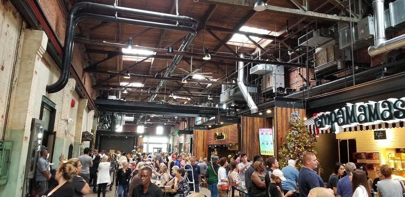 Vibrant scene at Heights Public Market in Tampa