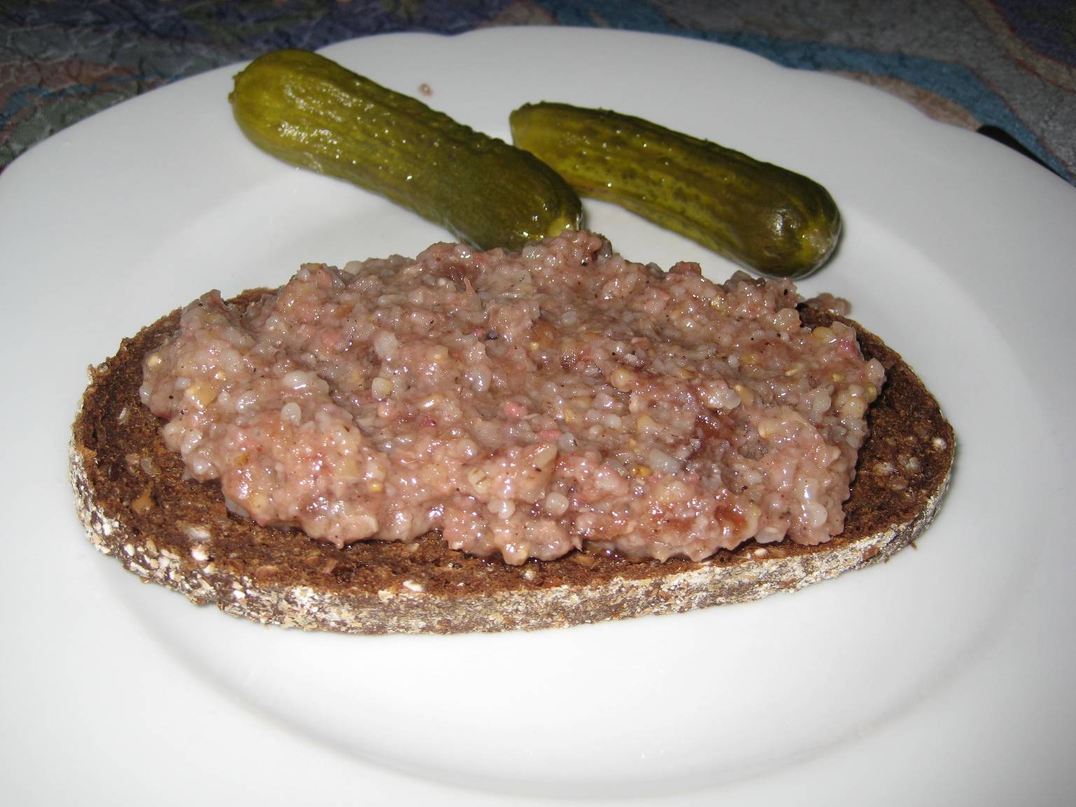 Plate of Knipp, a traditional North German sausage