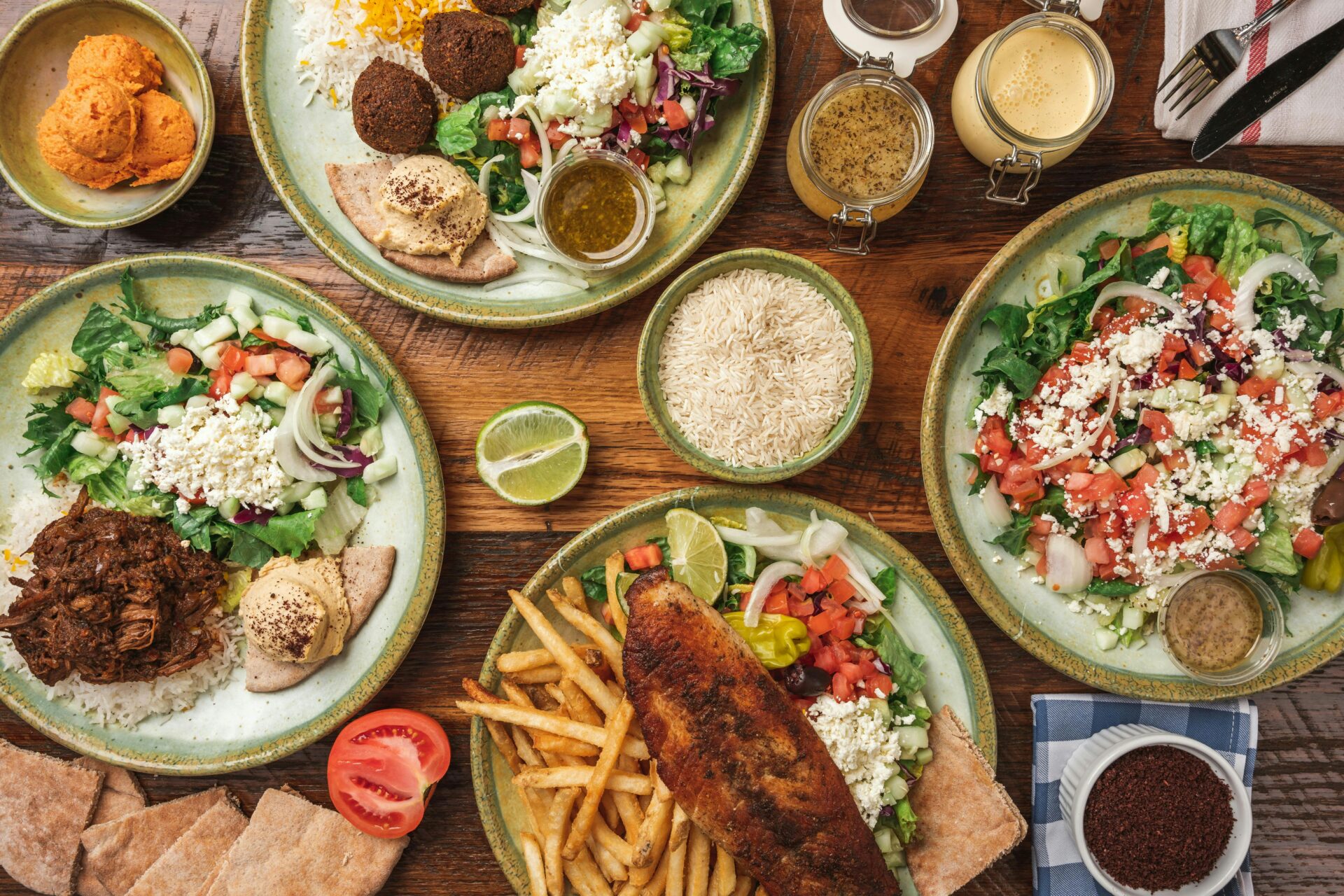 A Mediterranean feast served at a Miami restaurant.